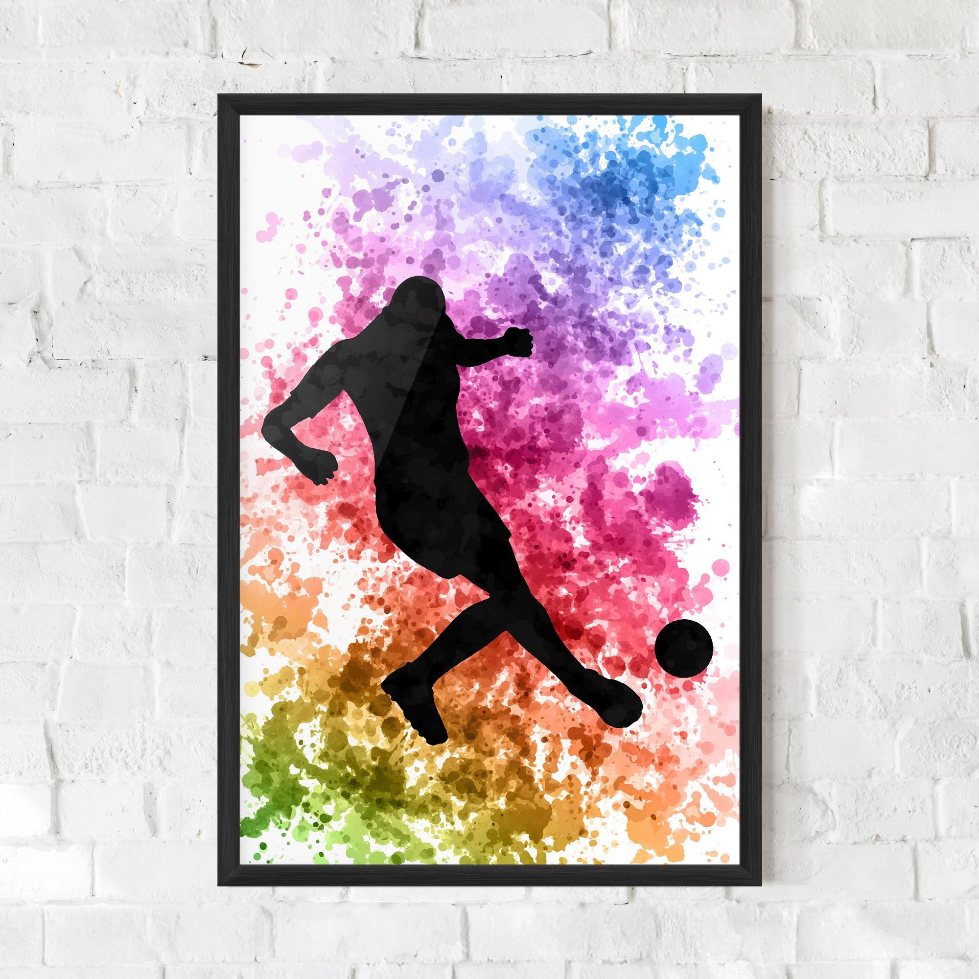 Keretezett Poszter Colorful Art Football mockup 0