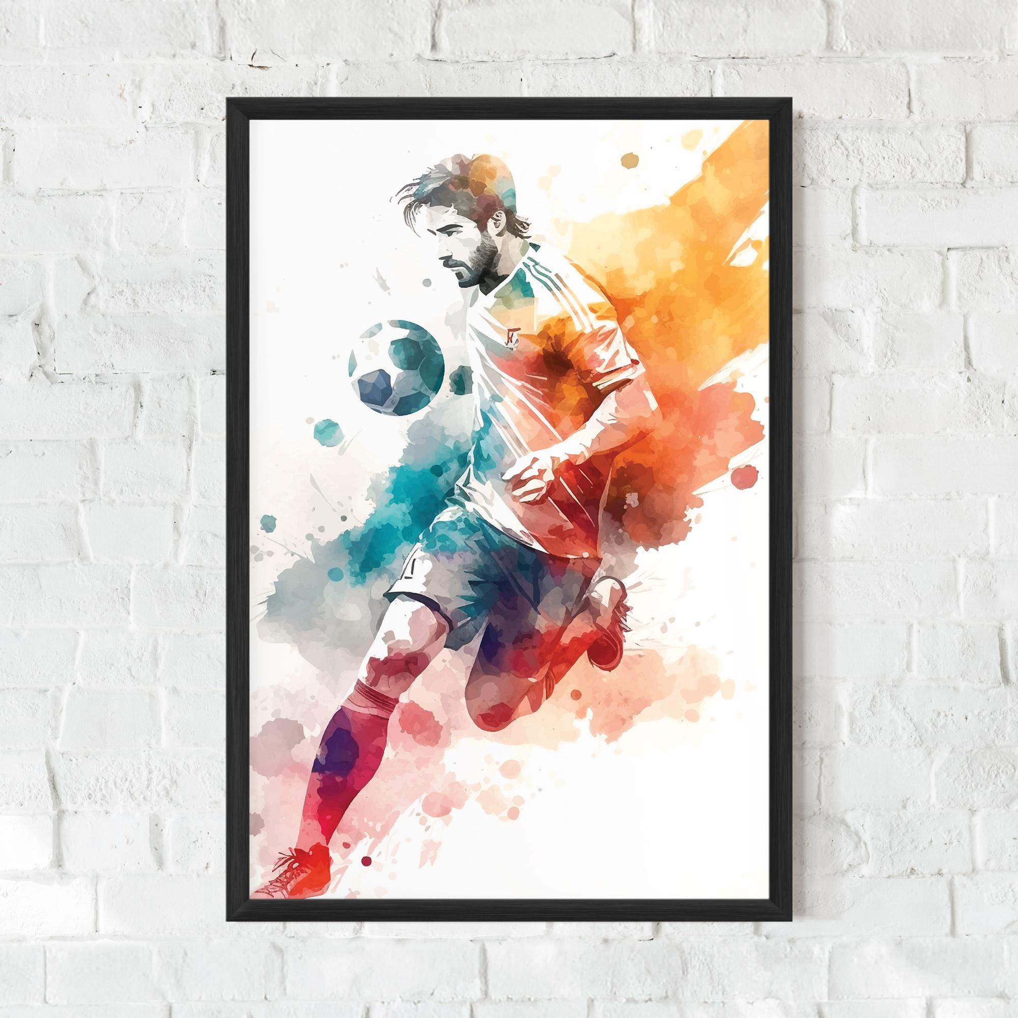 Keretezett Poszter Football Watercolor mockup 0