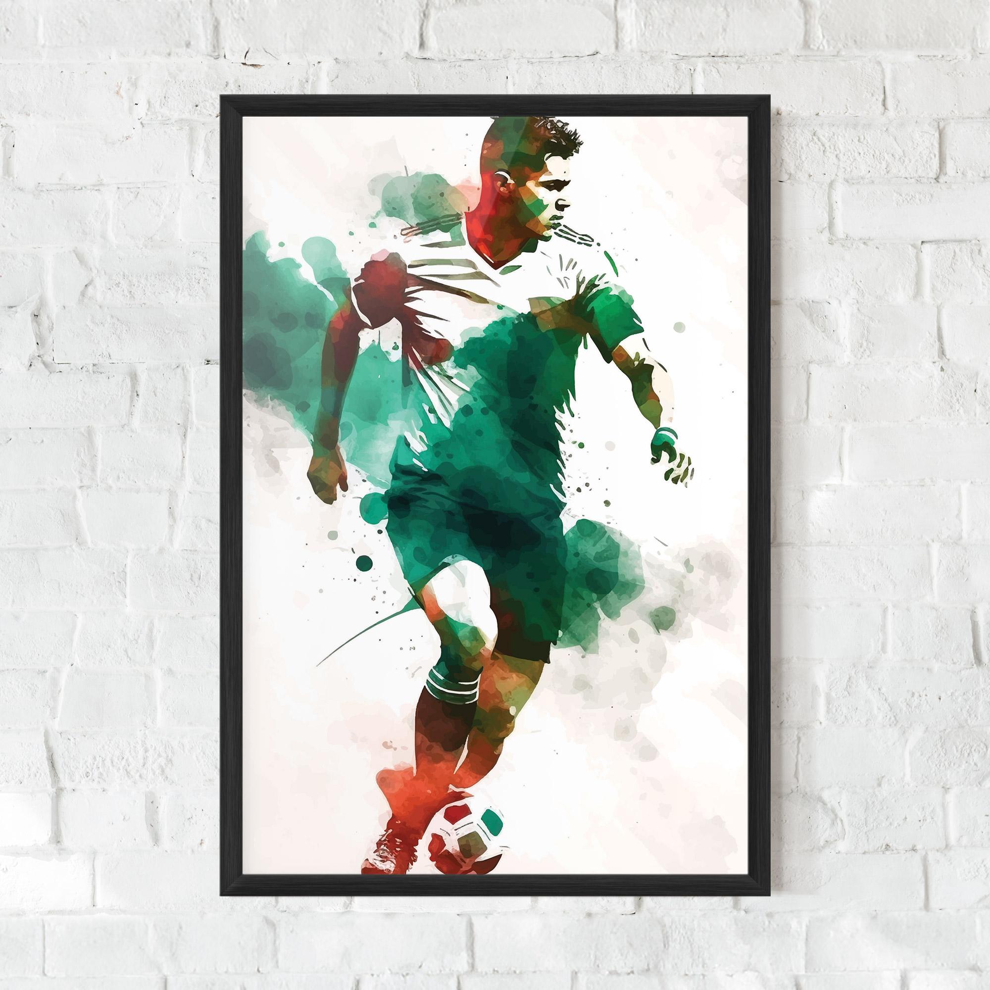 Keretezett Poszter Green Football mockup 0