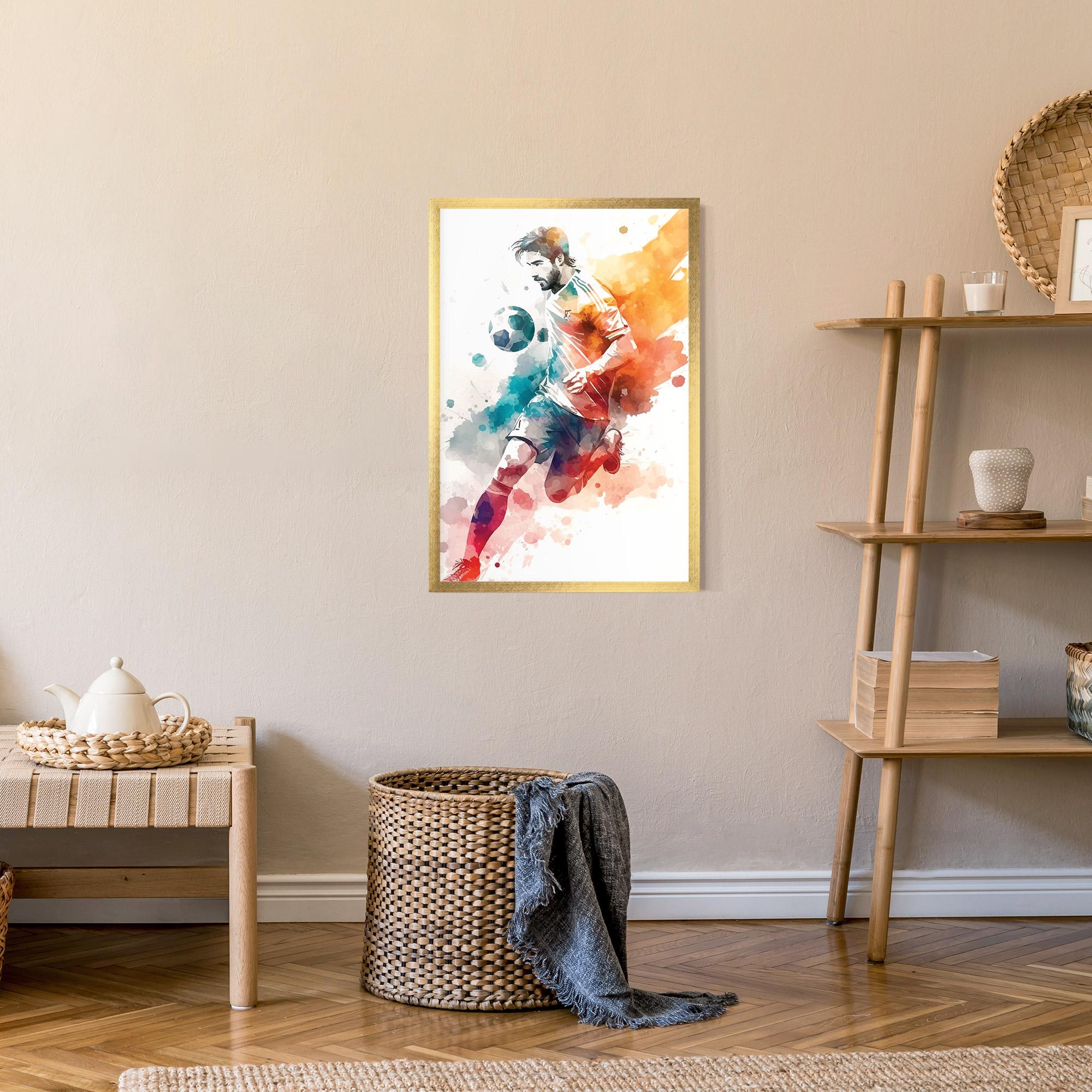 Keretezett Poszter Football Watercolor mockup 9