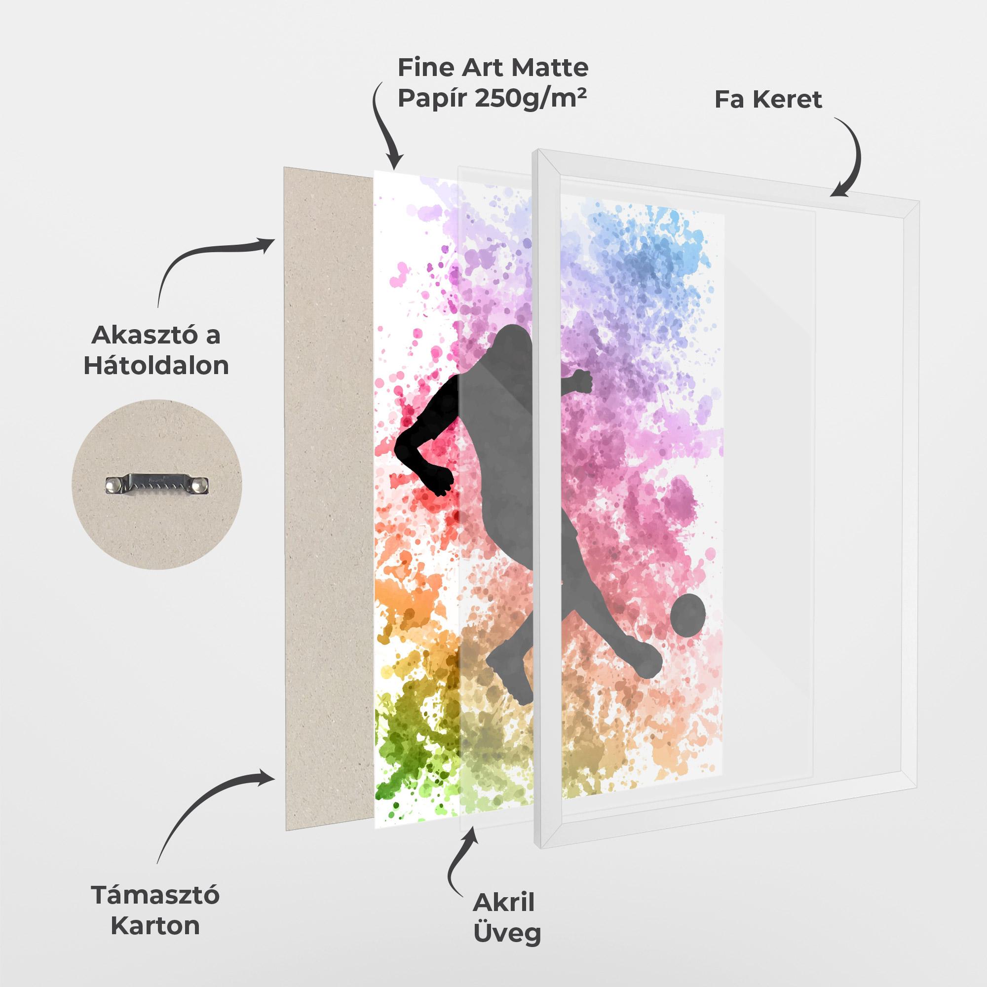 Keretezett Poszter Colorful Art Football mockup 1