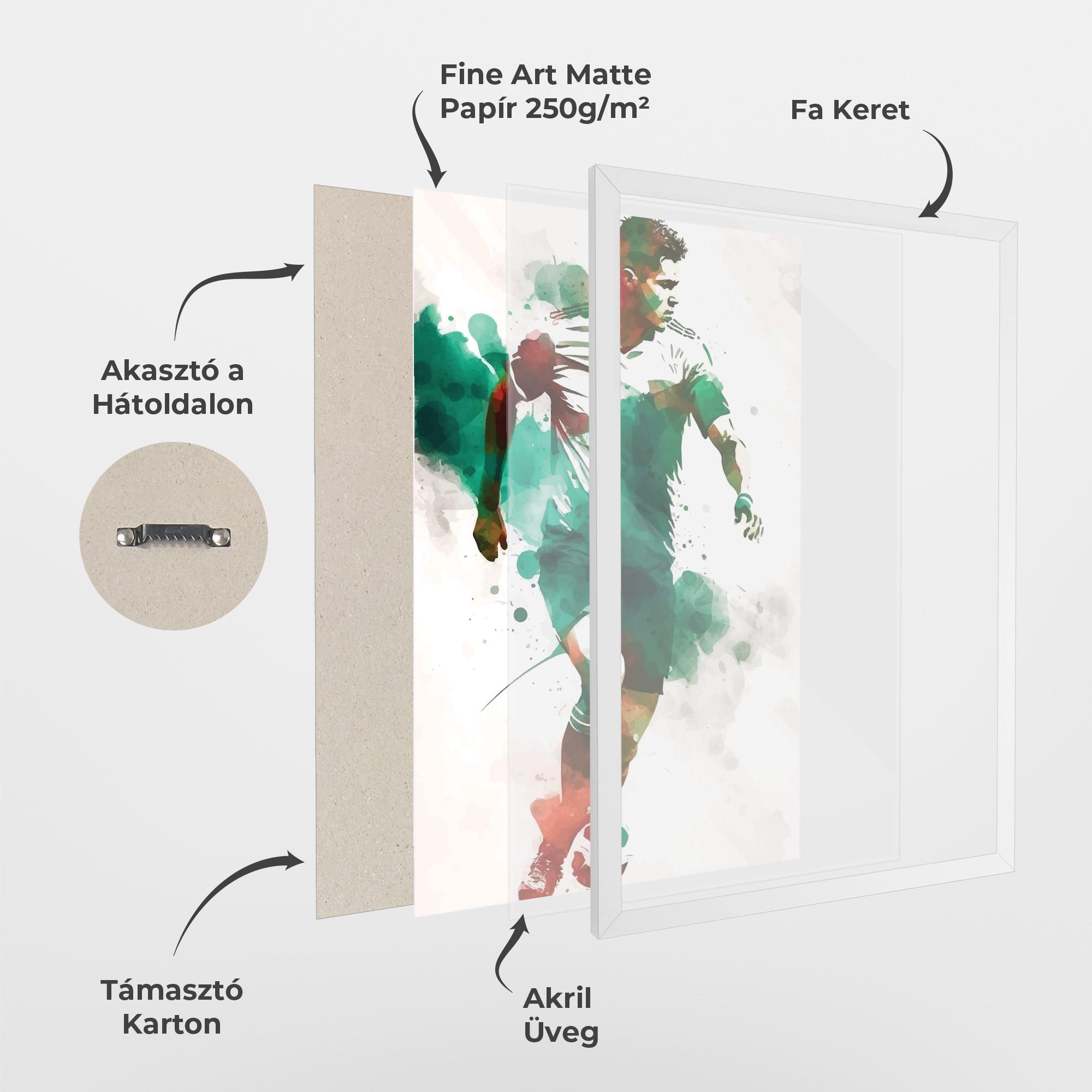 Keretezett Poszter Green Football mockup 1