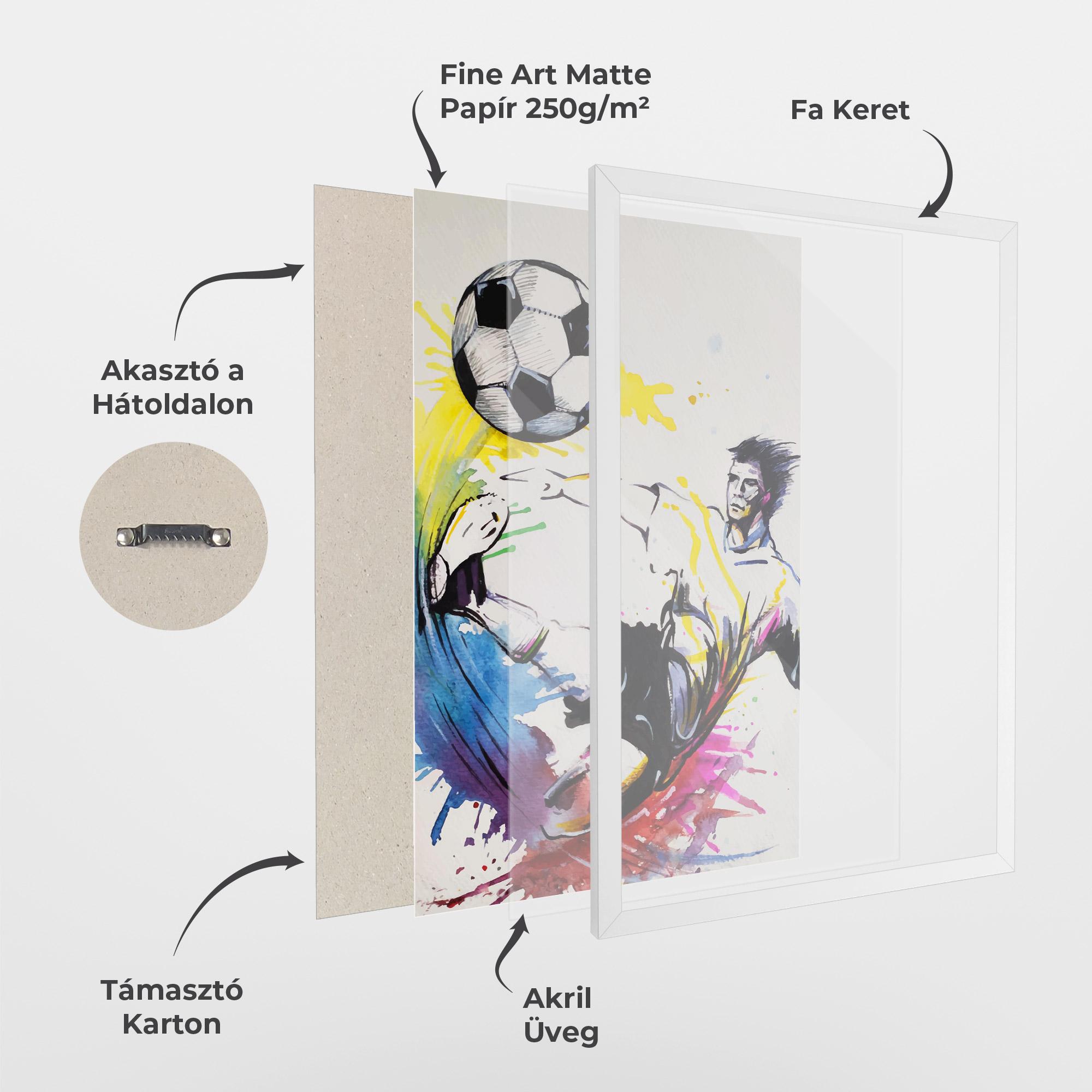 Keretezett Poszter Yellow Art Football mockup 1