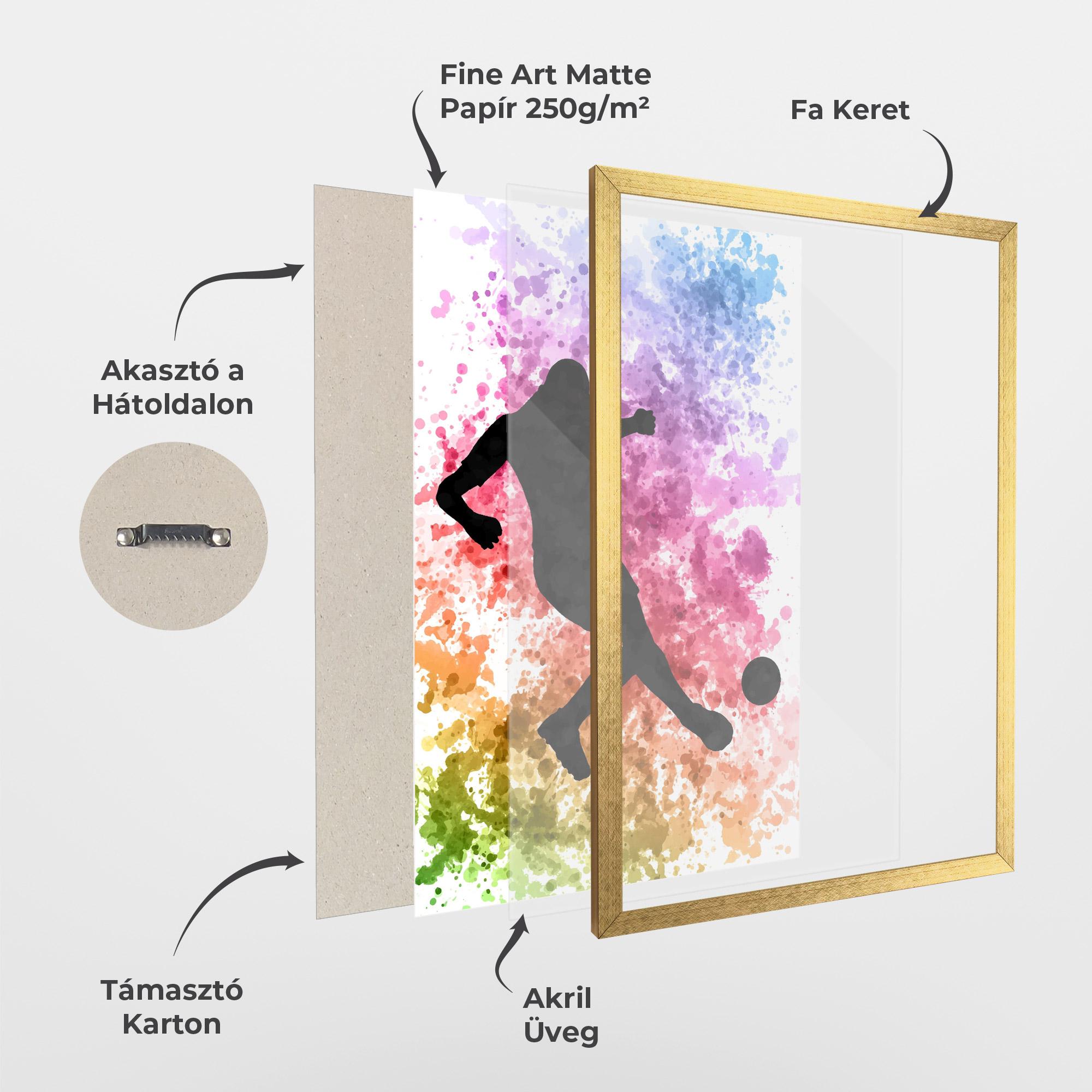 Keretezett Poszter Colorful Art Football mockup 1