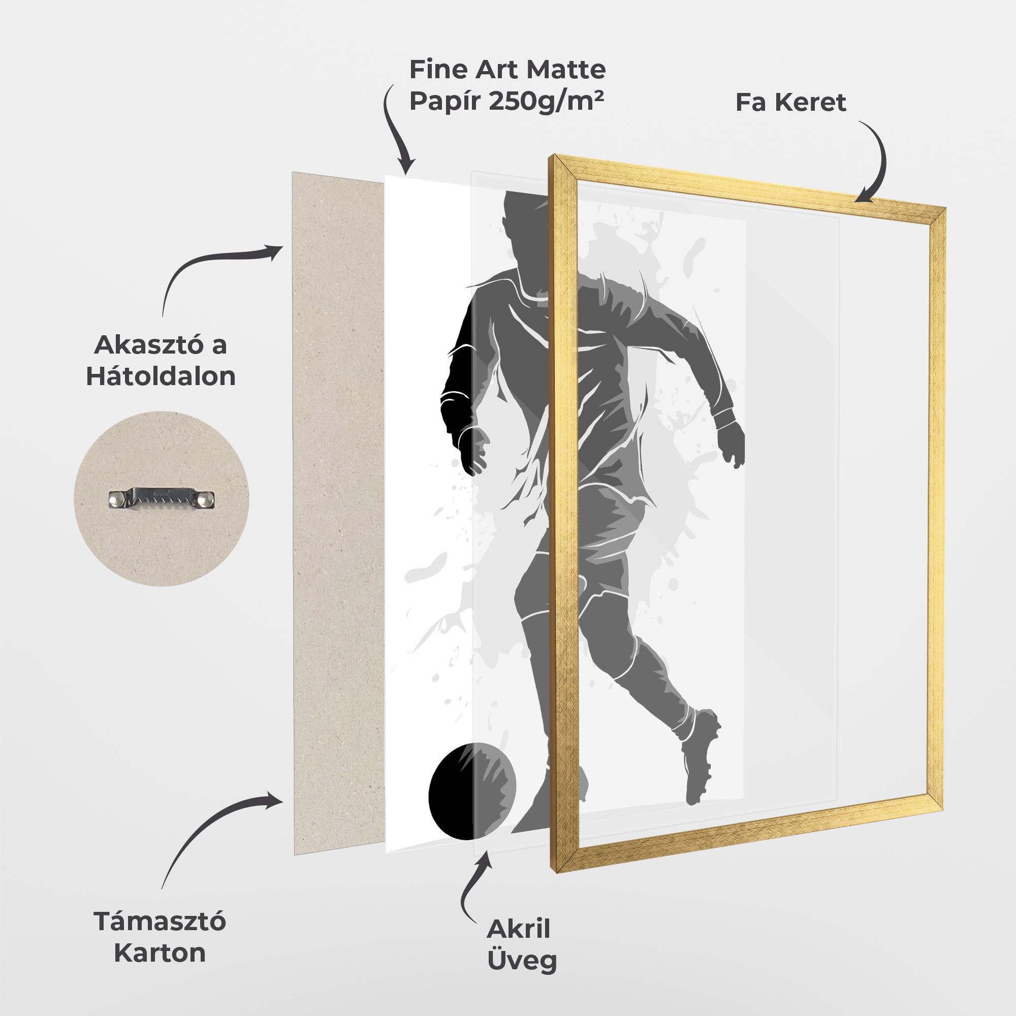 Keretezett Poszter Football Shadow mockup 1