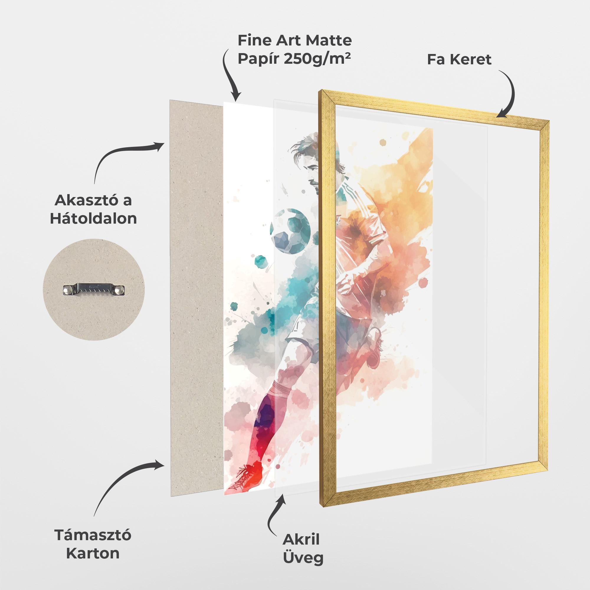 Keretezett Poszter Football Watercolor mockup 1