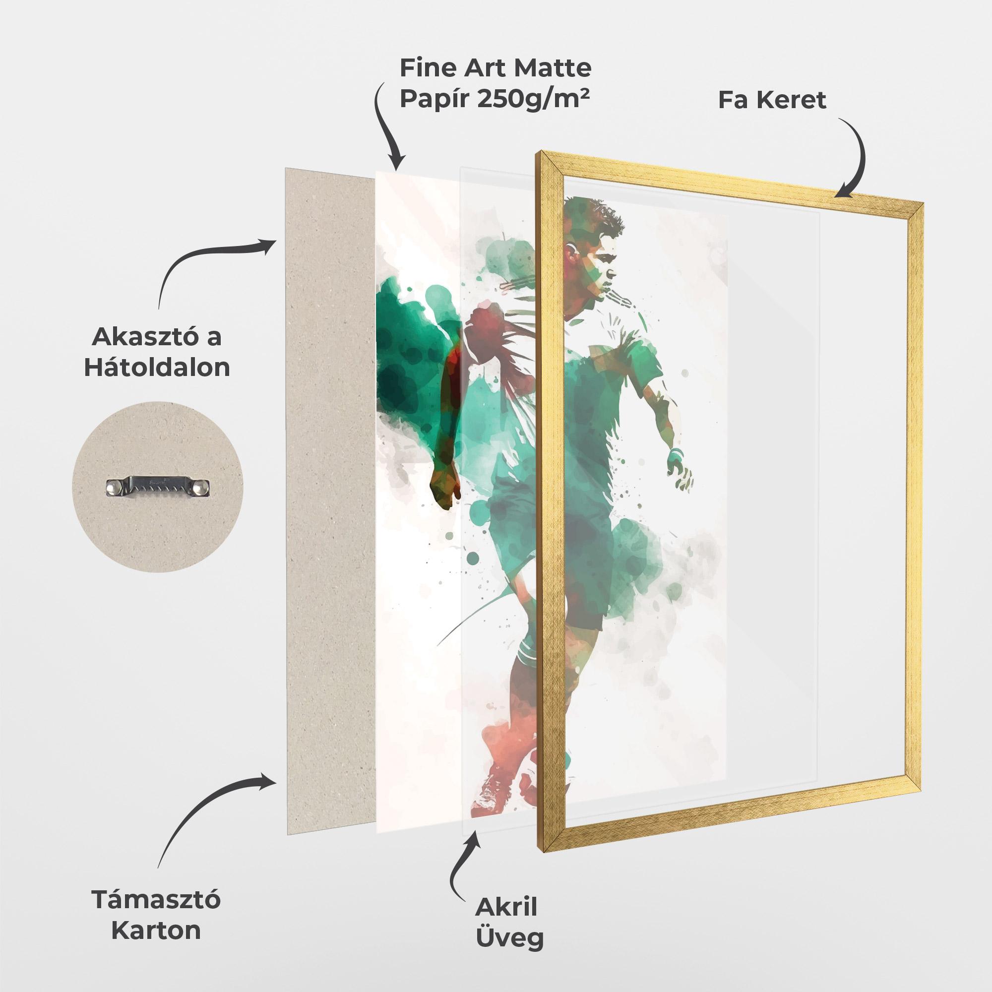 Keretezett Poszter Green Football mockup 1