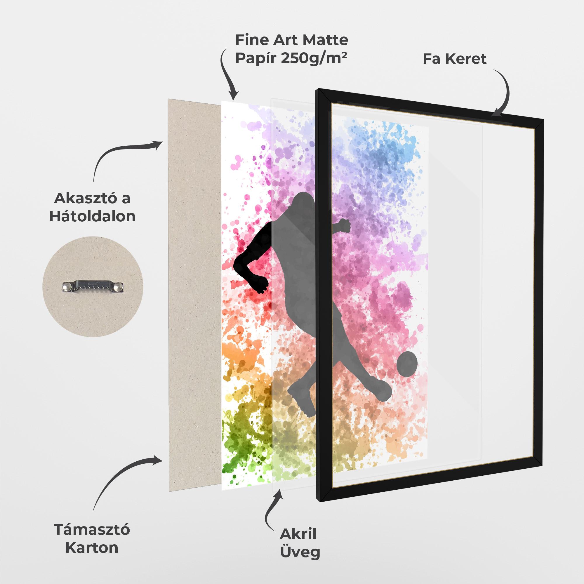 Keretezett Poszter Colorful Art Football mockup 1