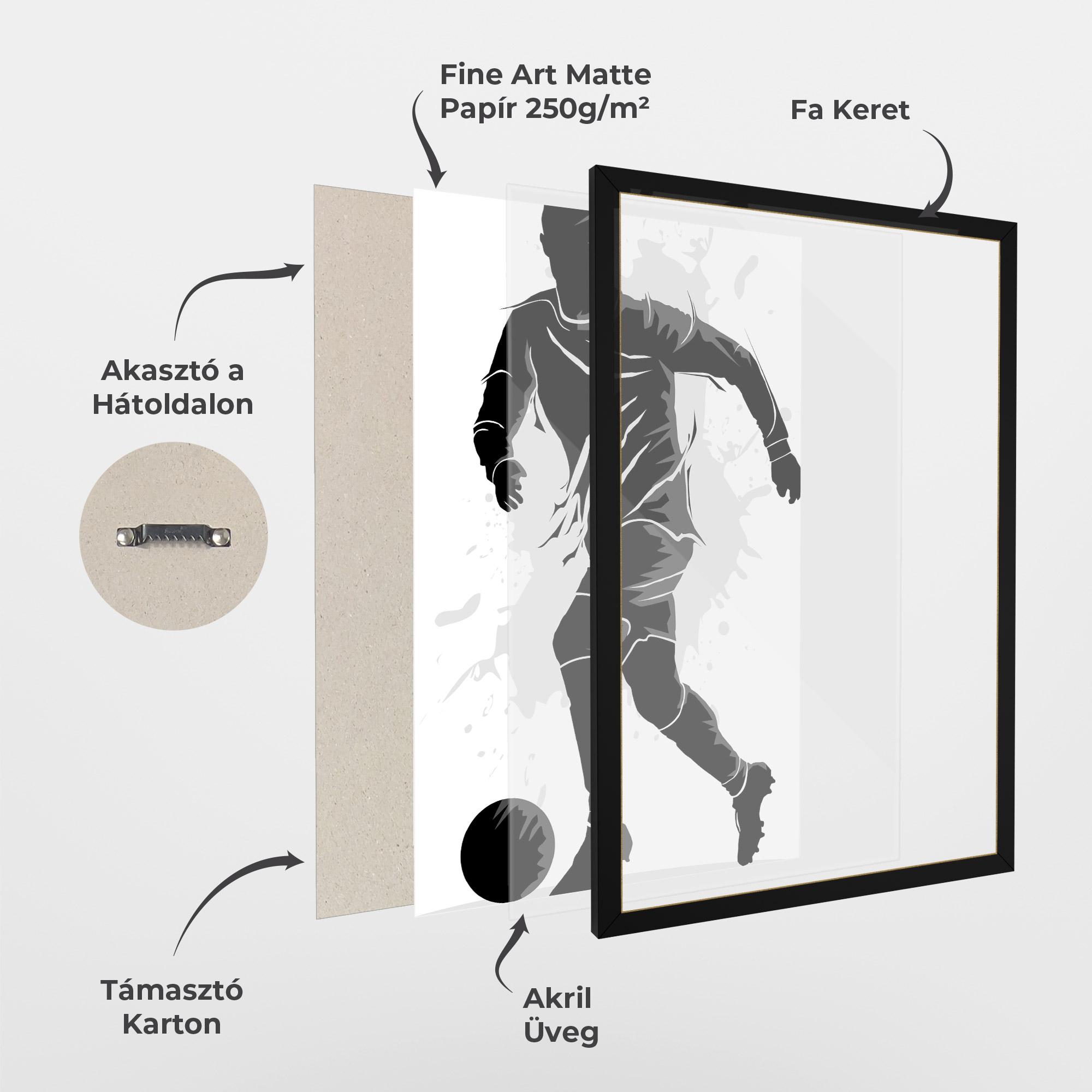 Keretezett Poszter Football Shadow mockup 1