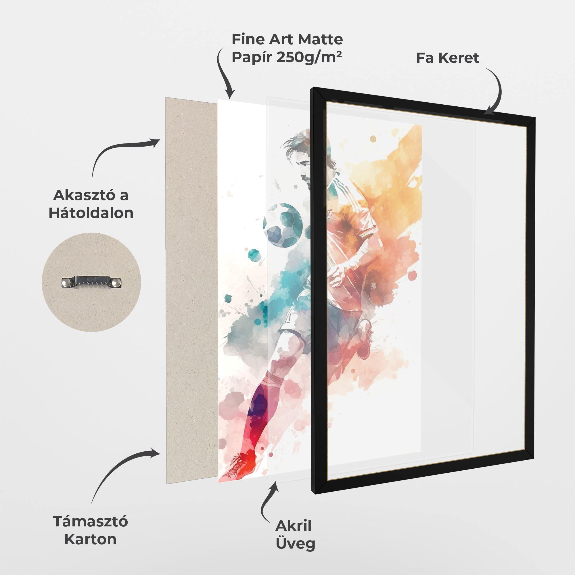 Keretezett Poszter Football Watercolor mockup 1