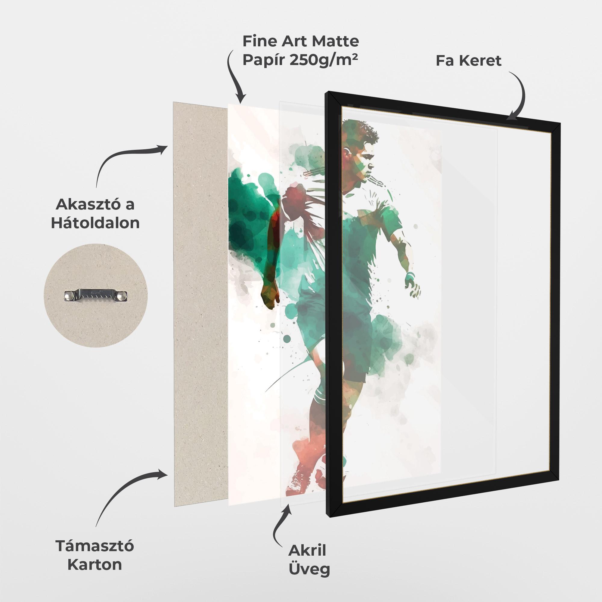 Keretezett Poszter Green Football mockup 1