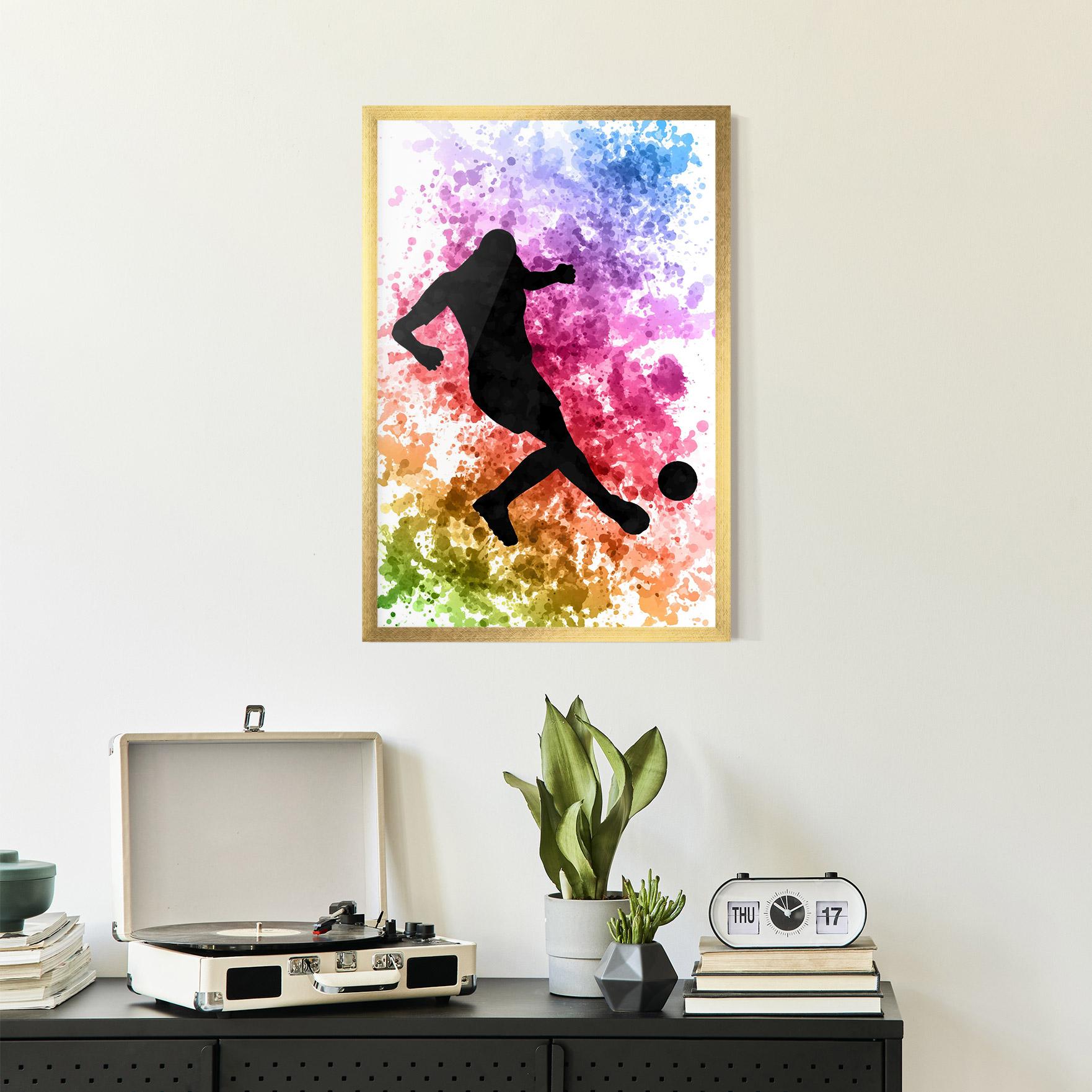 Keretezett Poszter Colorful Art Football mockup 2