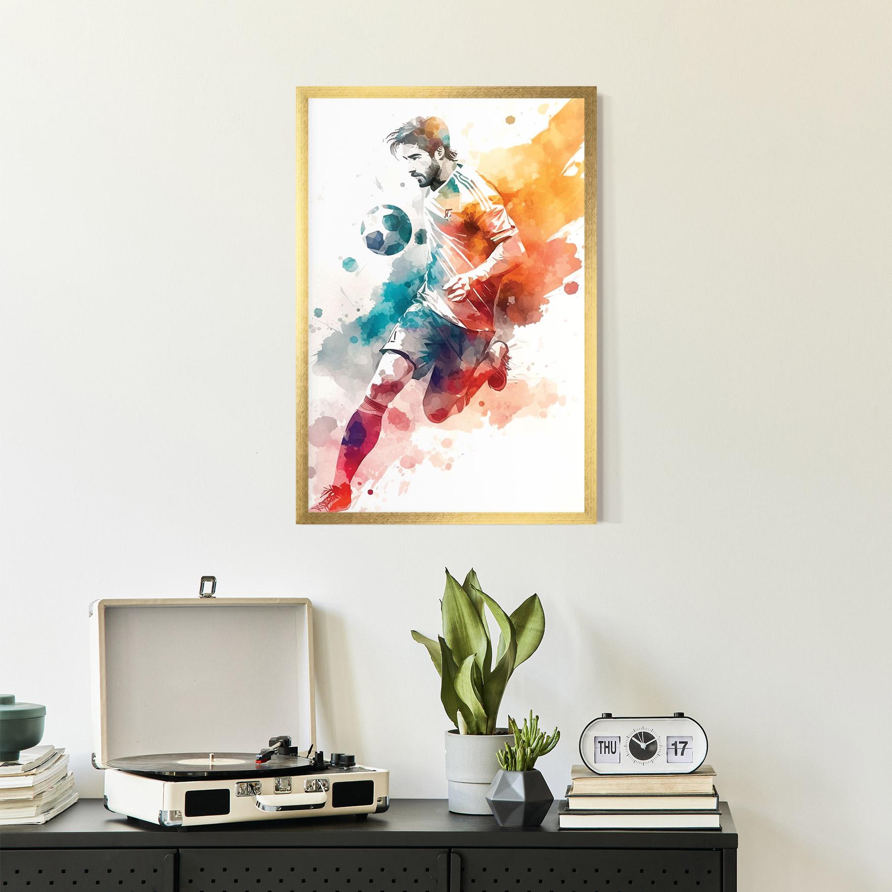 Keretezett Poszter Football Watercolor mockup 2