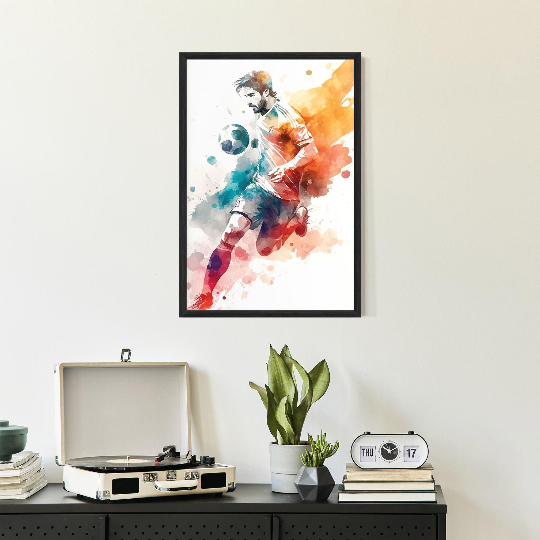 Keretezett Poszter Football Watercolor mockup 2