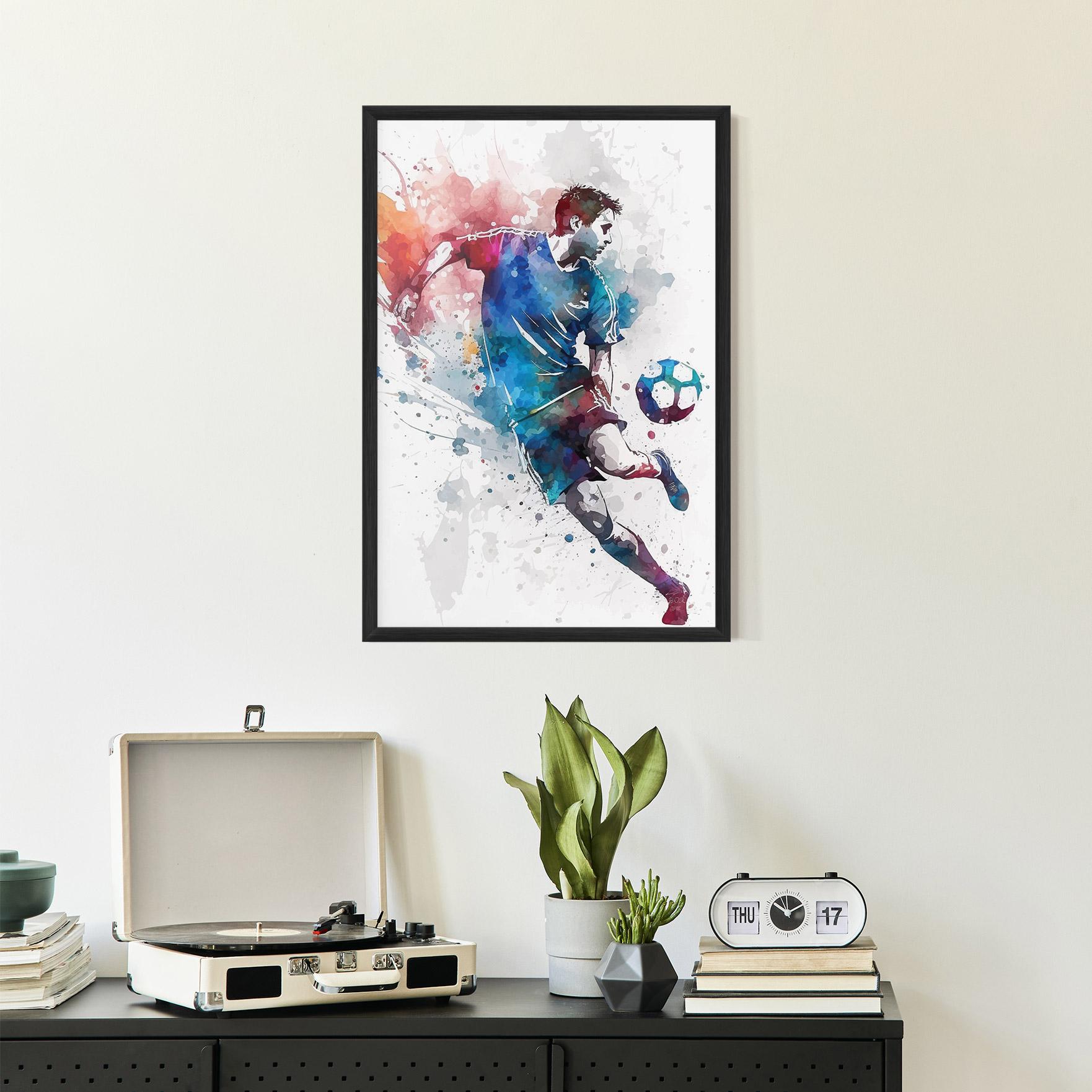 Keretezett Poszter Watercolor Football mockup 2