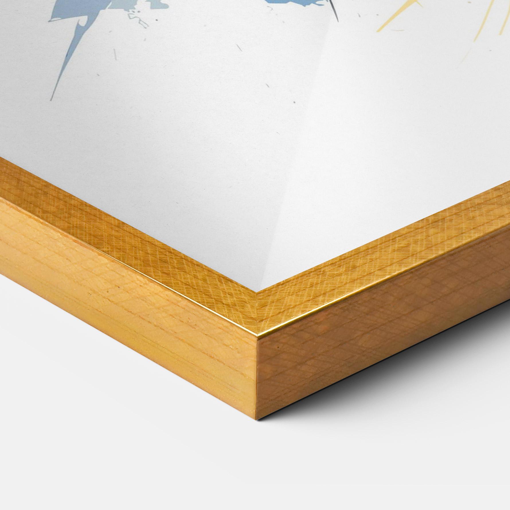 Keretezett Poszter Yellow Paint Football mockup 3