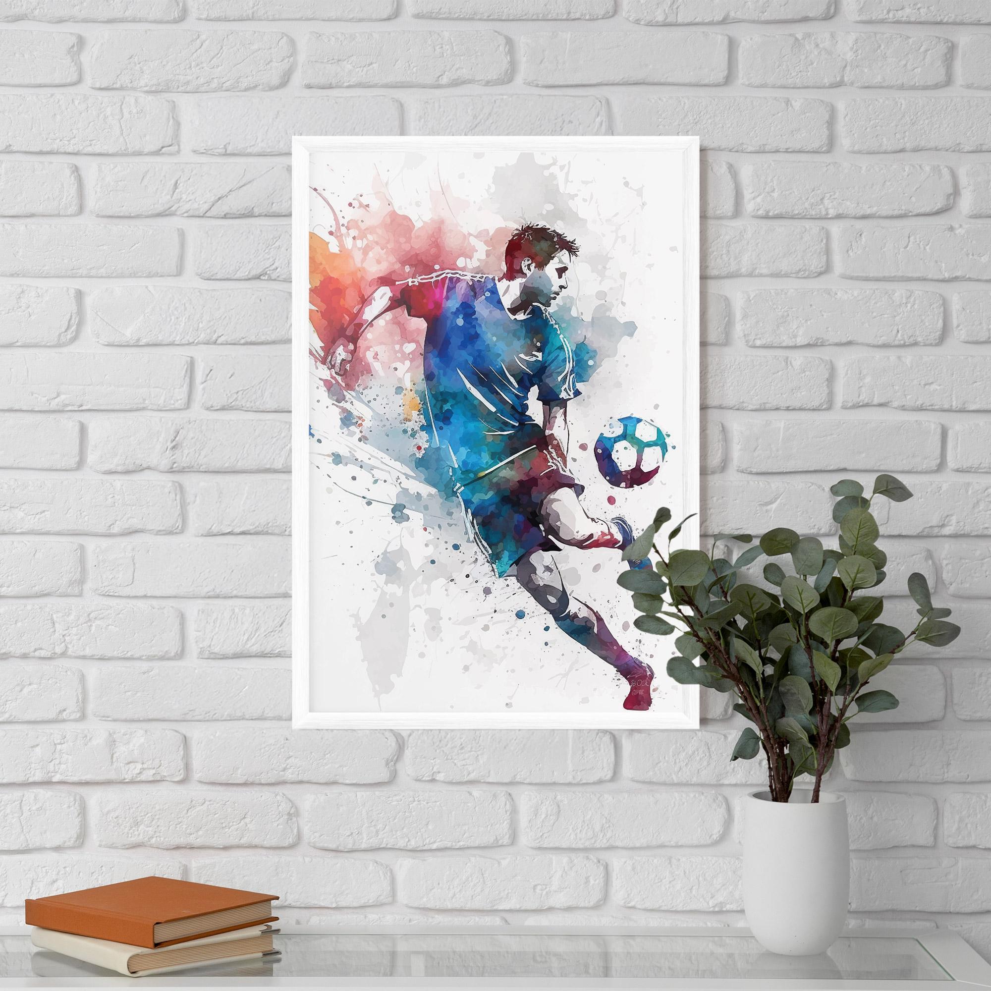 Keretezett Poszter Watercolor Football mockup 5