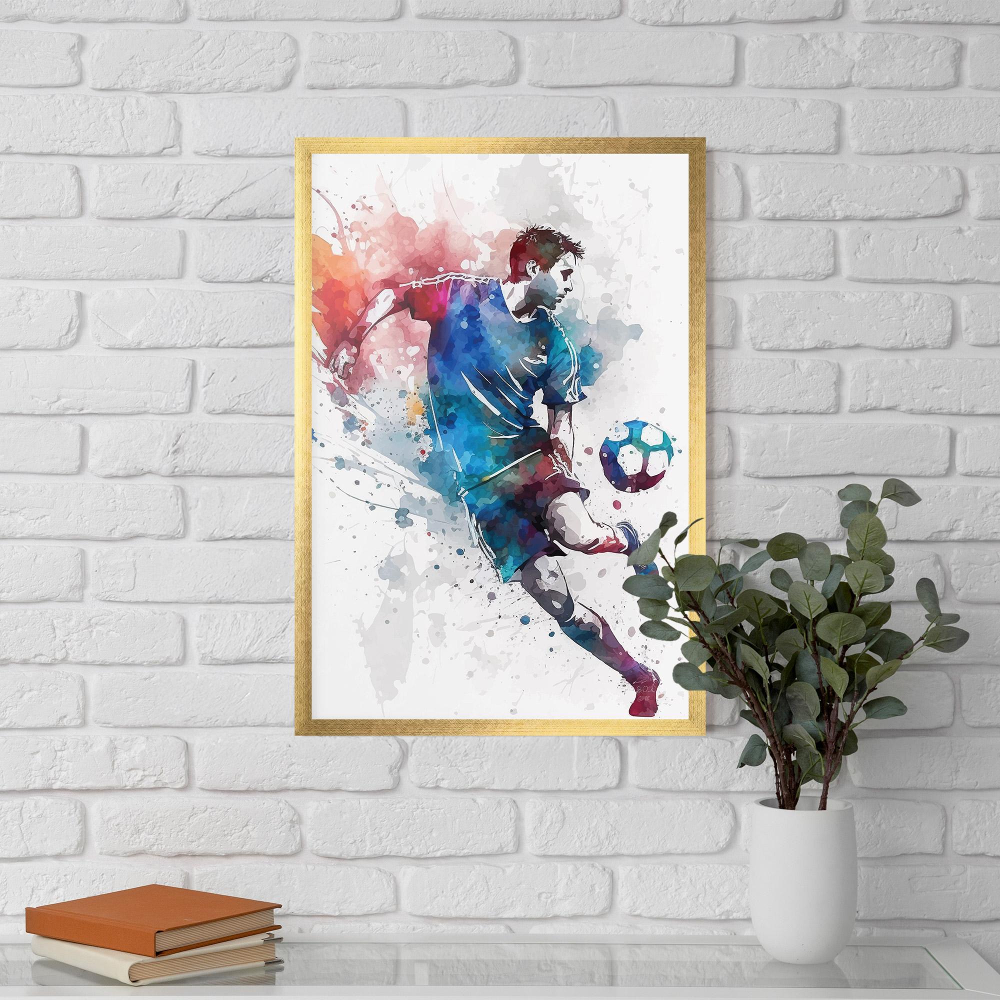 Keretezett Poszter Watercolor Football mockup 5