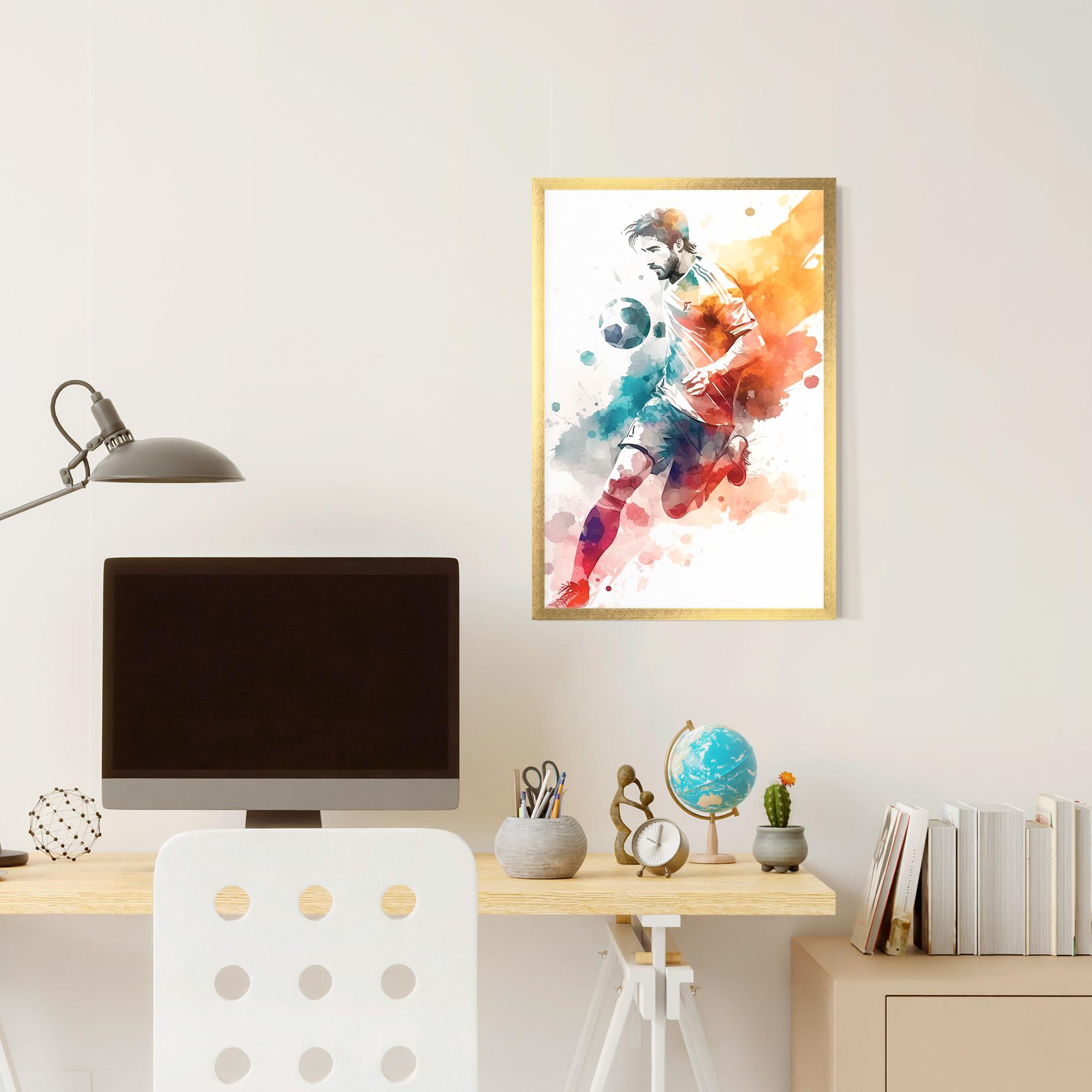 Keretezett Poszter Football Watercolor mockup 6