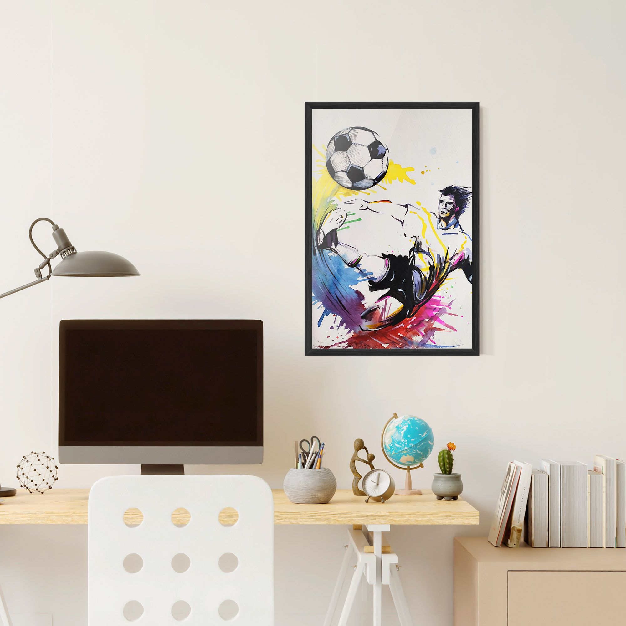 Yellow Art Football mockup 6