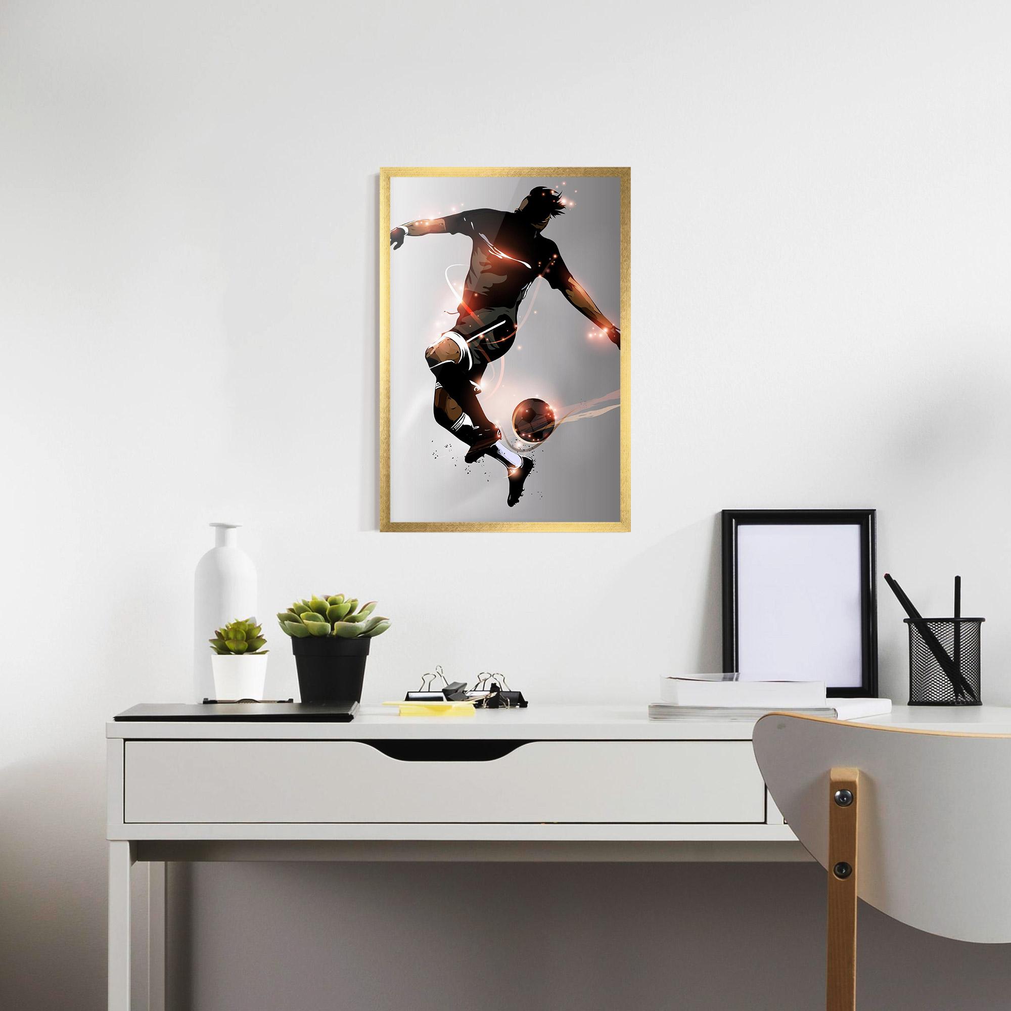 Keretezett Poszter Football Jump mockup 7