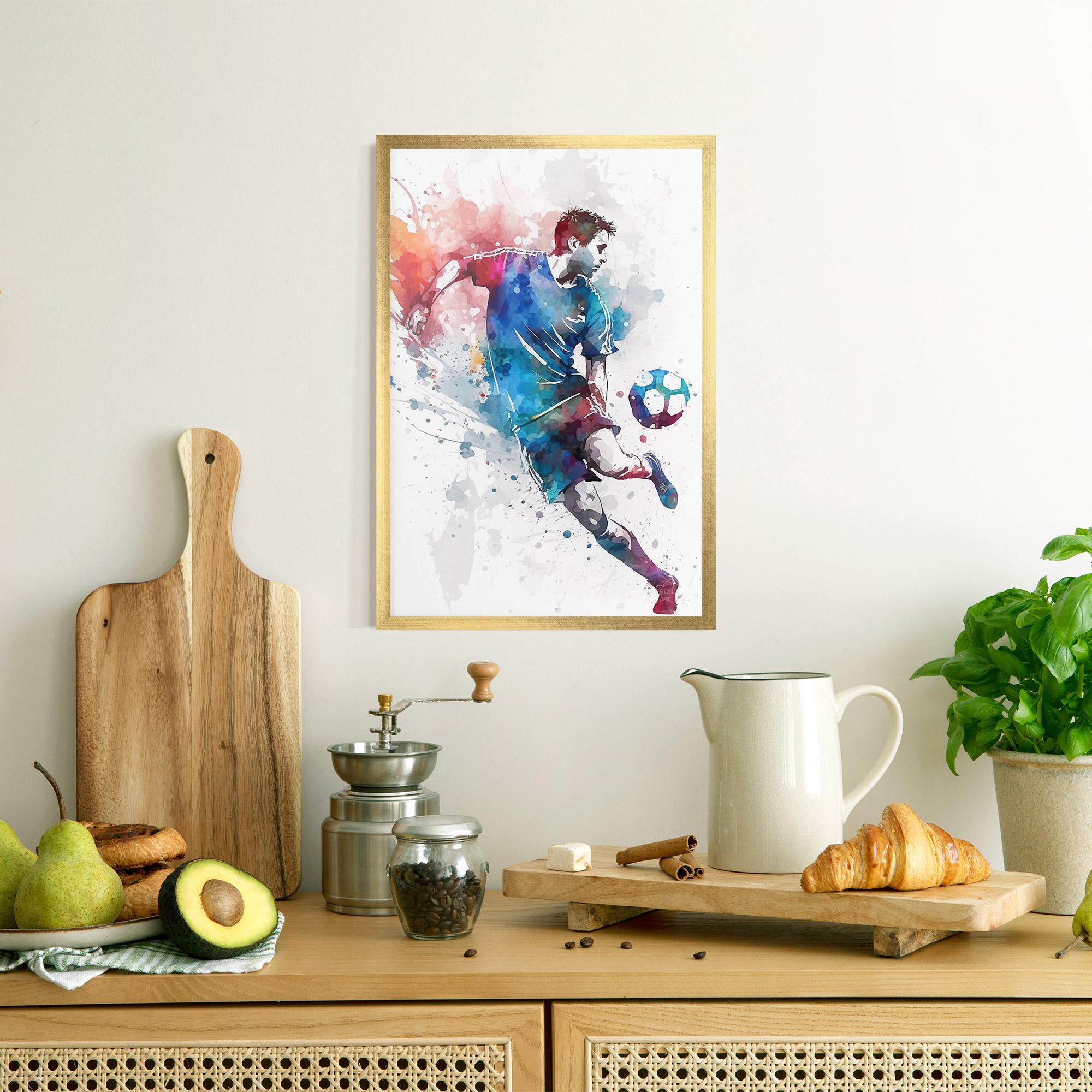 Keretezett Poszter Watercolor Football mockup 8