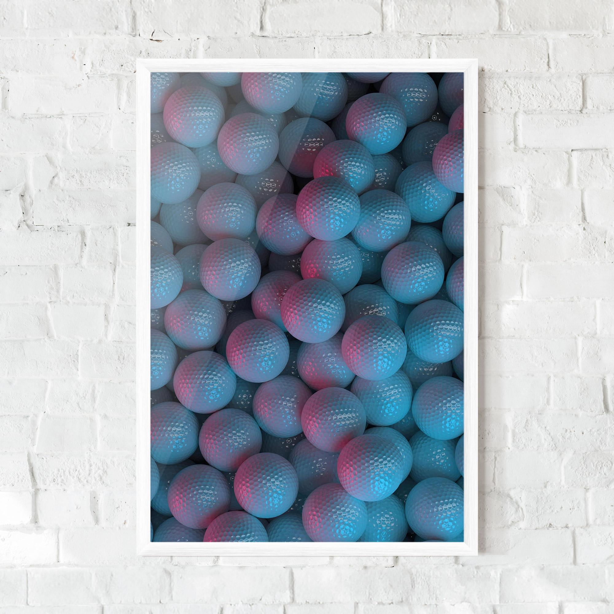 Keretezett Poszter Blue Light Golf Ball mockup 0