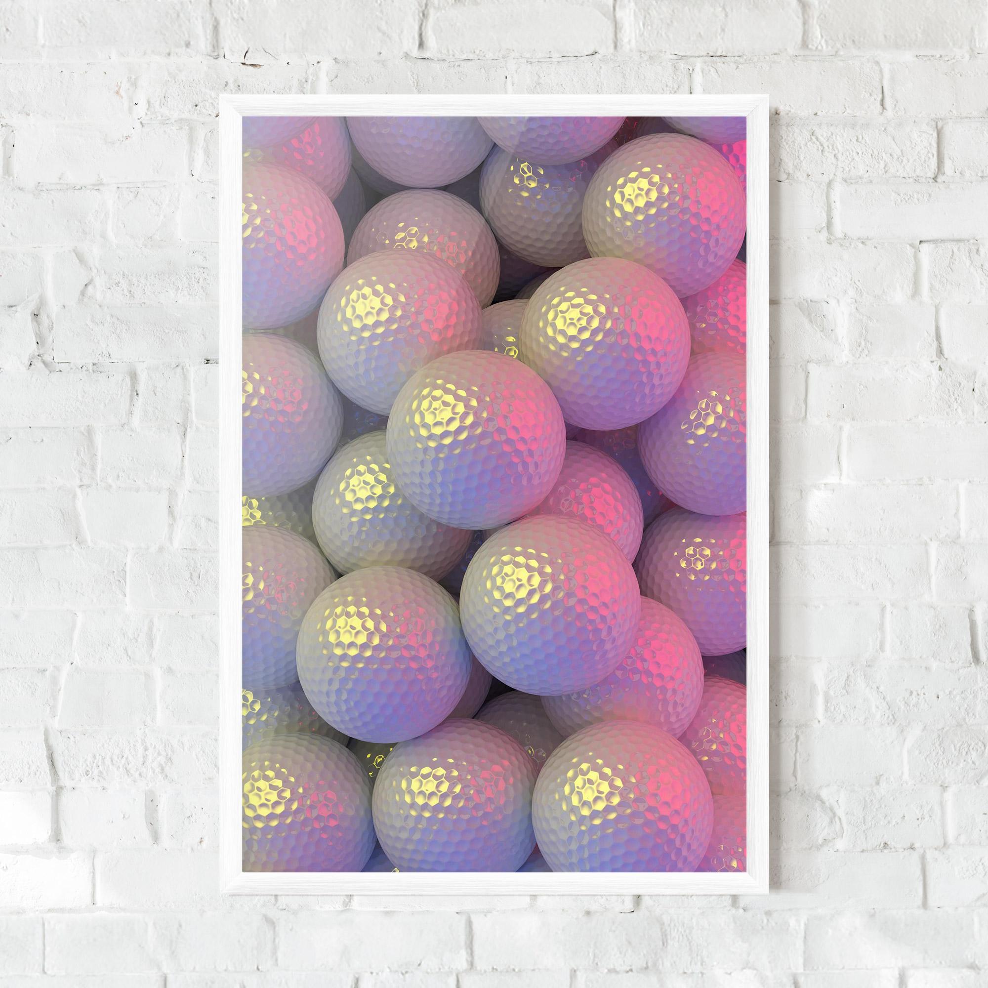 Keretezett Poszter Purple Light Golf Ball mockup 0