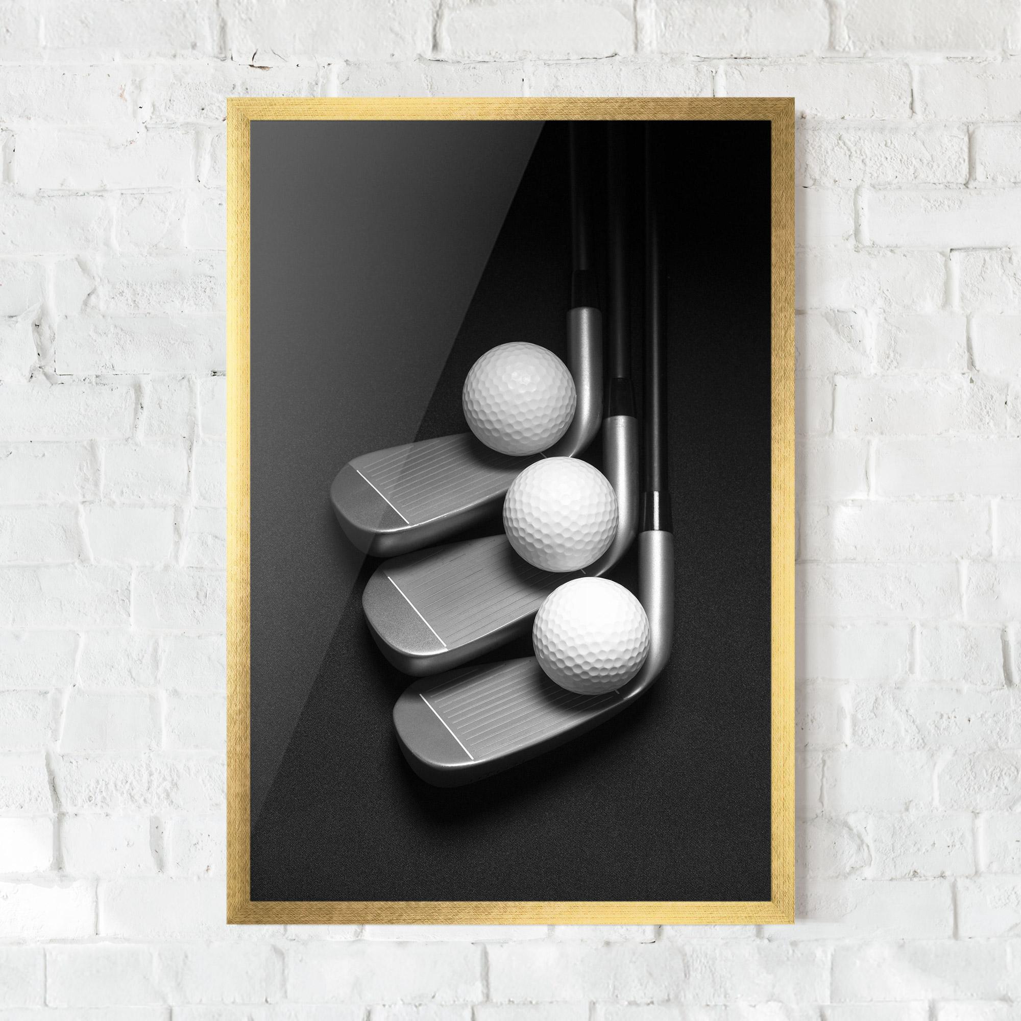 Keretezett Poszter 3 Golf Balls mockup 0