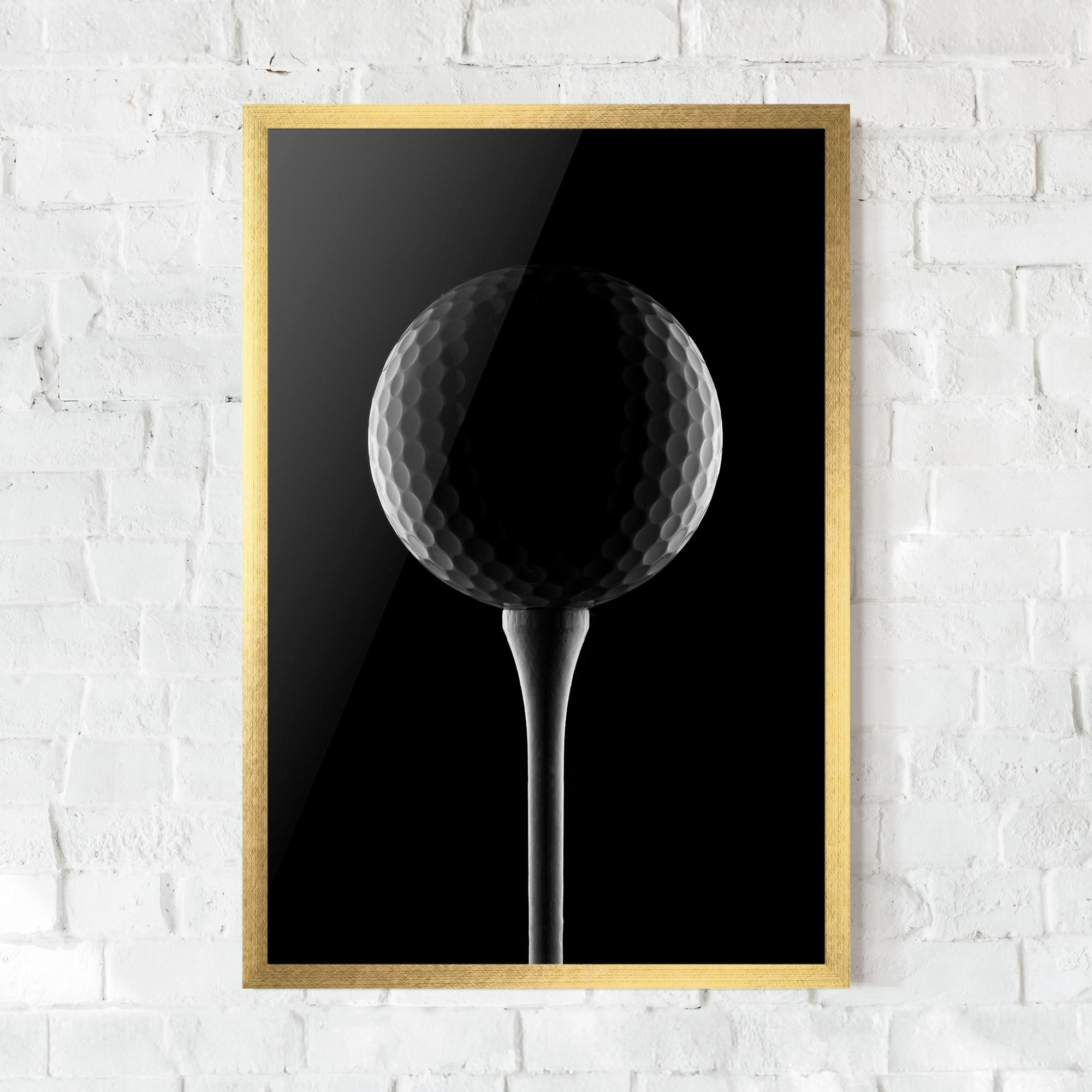 Keretezett Poszter Golf Ball Black mockup 0