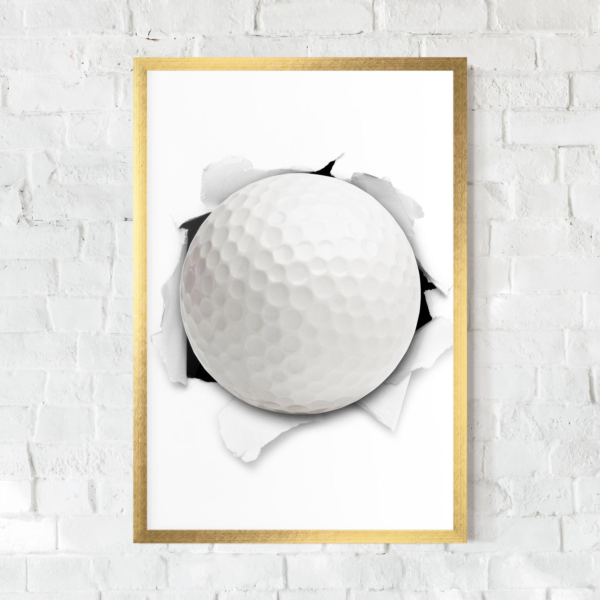 Keretezett Poszter Golf Ball Bursting Hole mockup 0