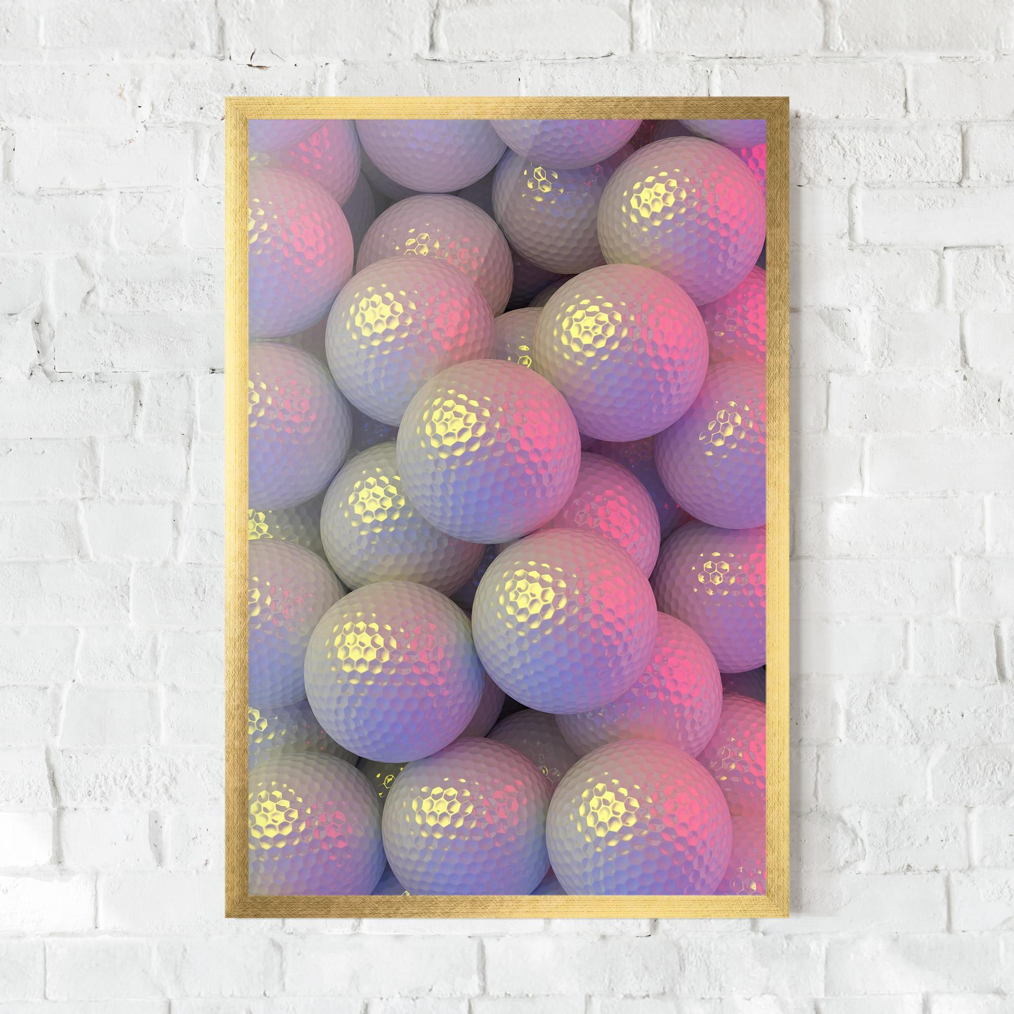 Keretezett Poszter Purple Light Golf Ball mockup 0