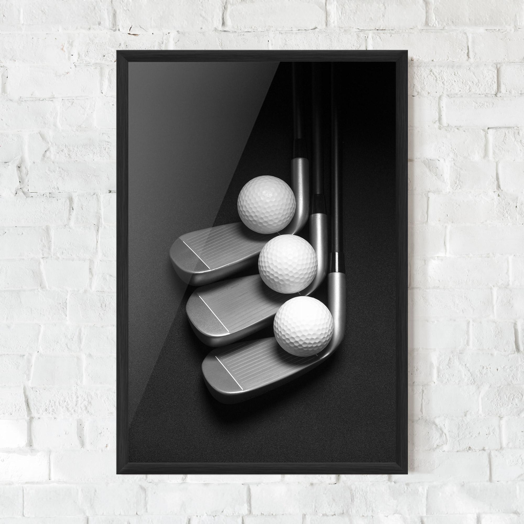 Keretezett Poszter 3 Golf Balls mockup 0