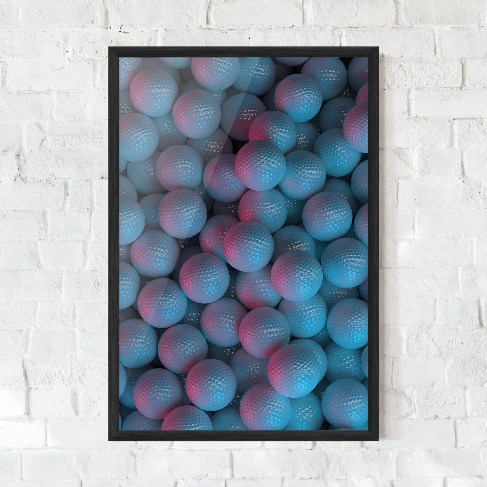 Keretezett Poszter Blue Light Golf Ball mockup 0