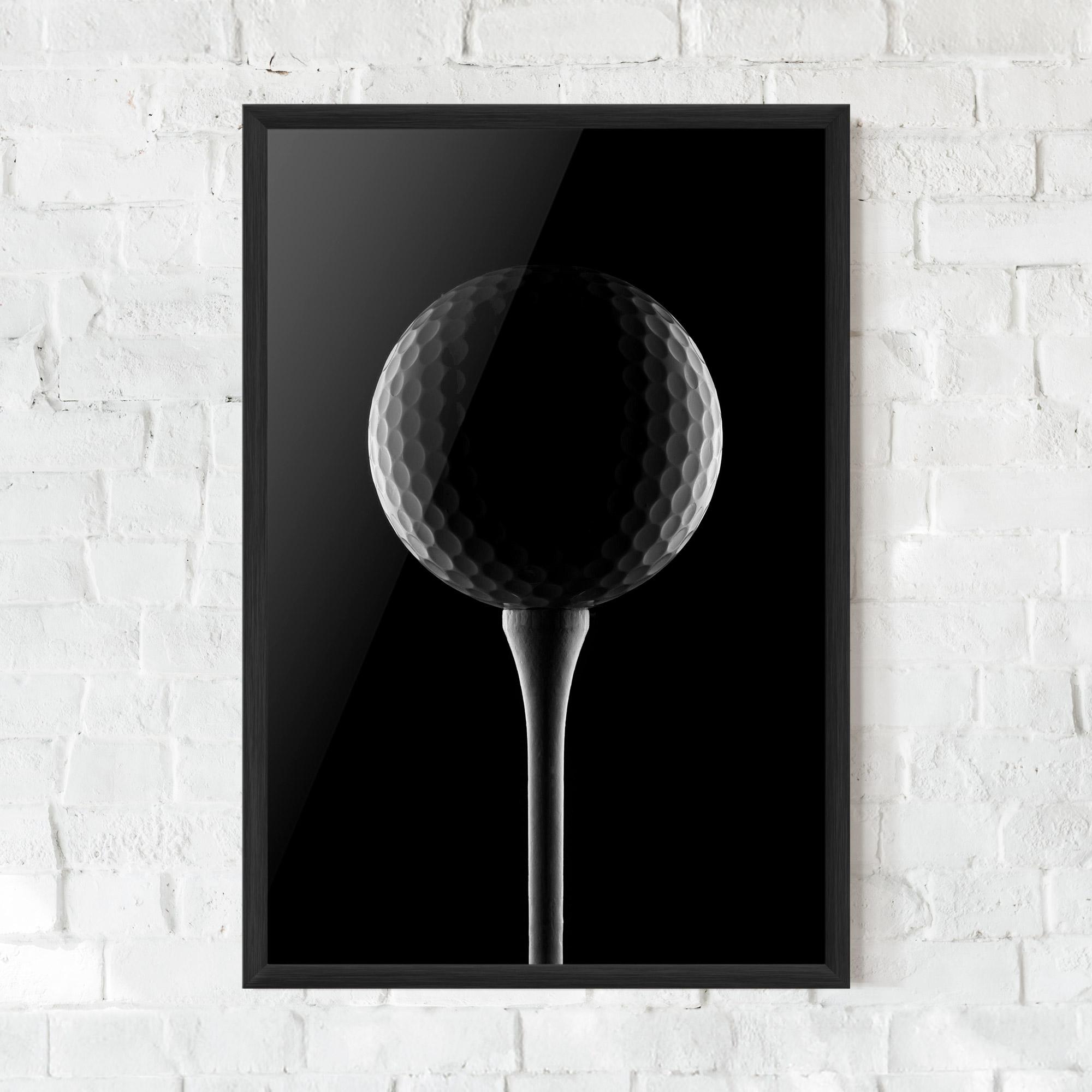 Keretezett Poszter Golf Ball Black mockup 0