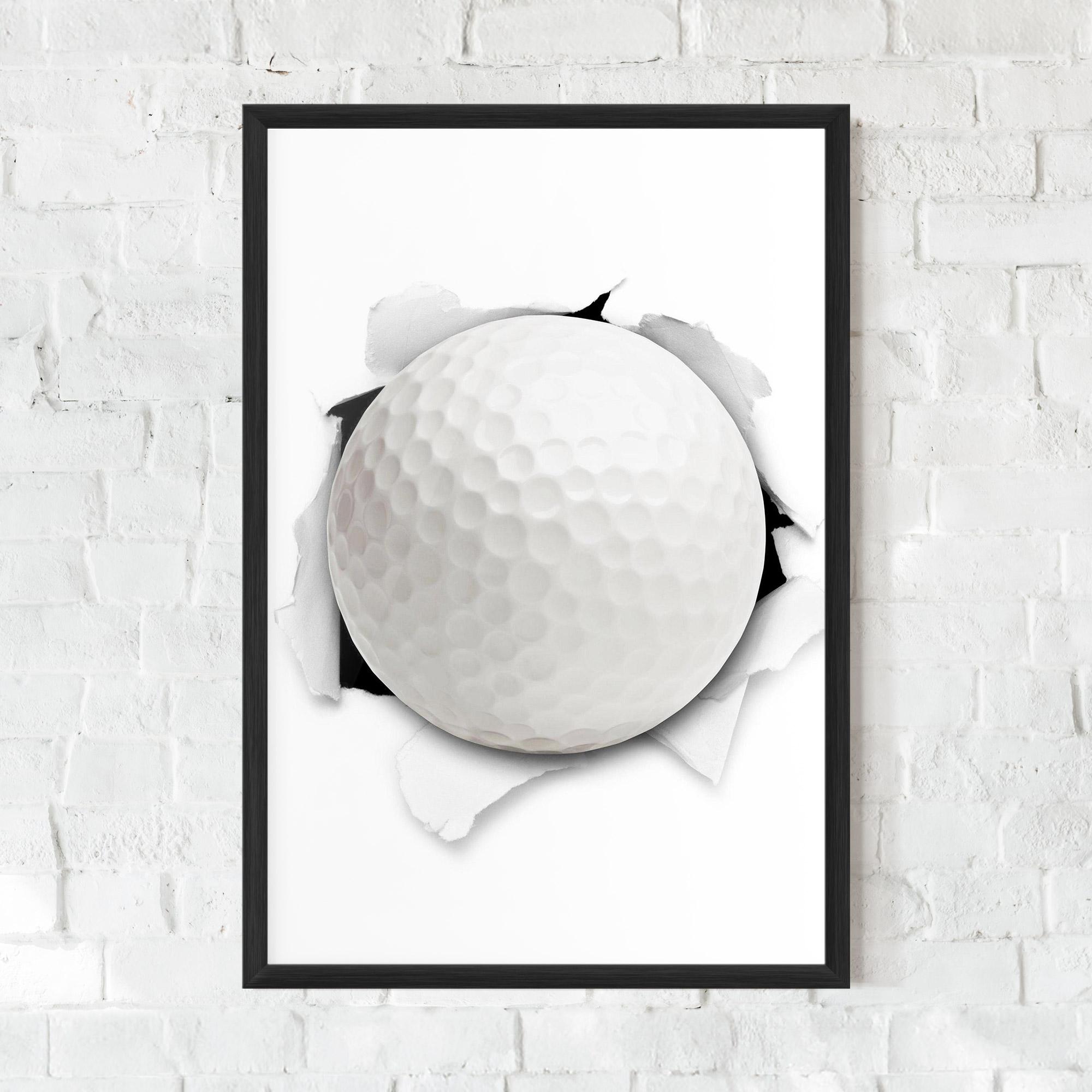 Keretezett Poszter Golf Ball Bursting Hole mockup 0