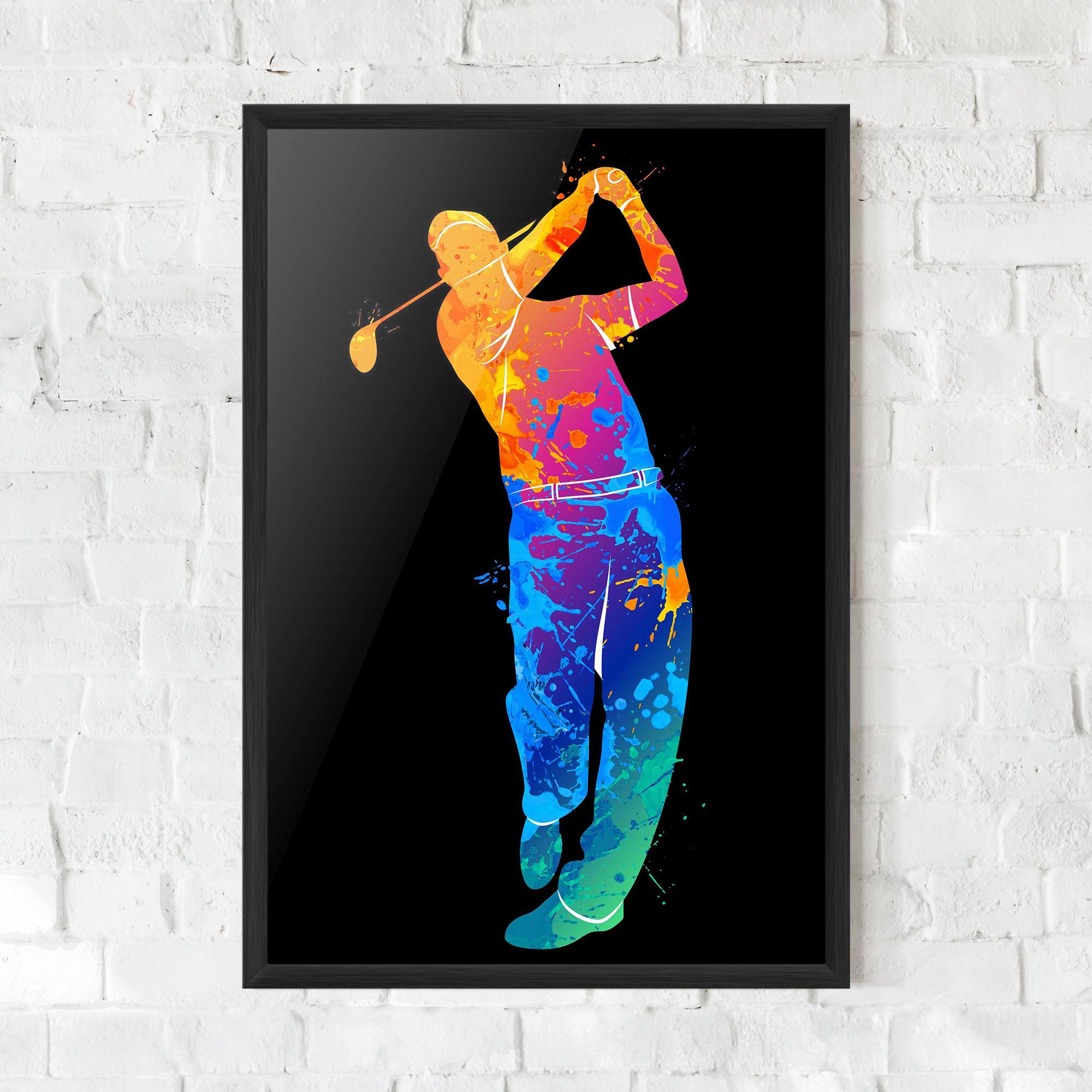 Keretezett Poszter Golf Color Art mockup 0