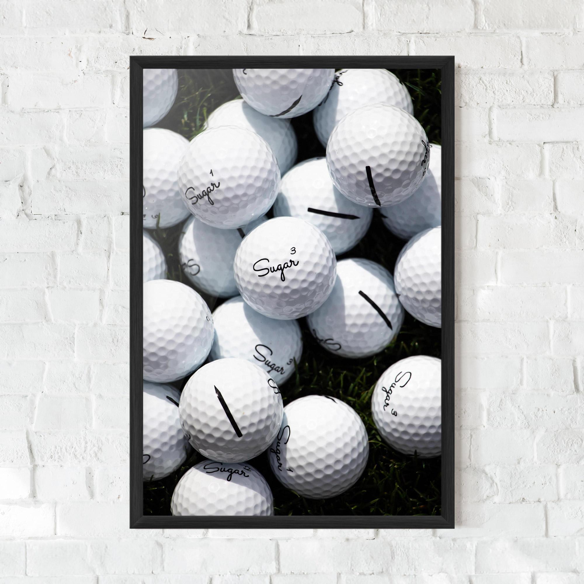 Keretezett Poszter White Sugar Golf Balls mockup 0