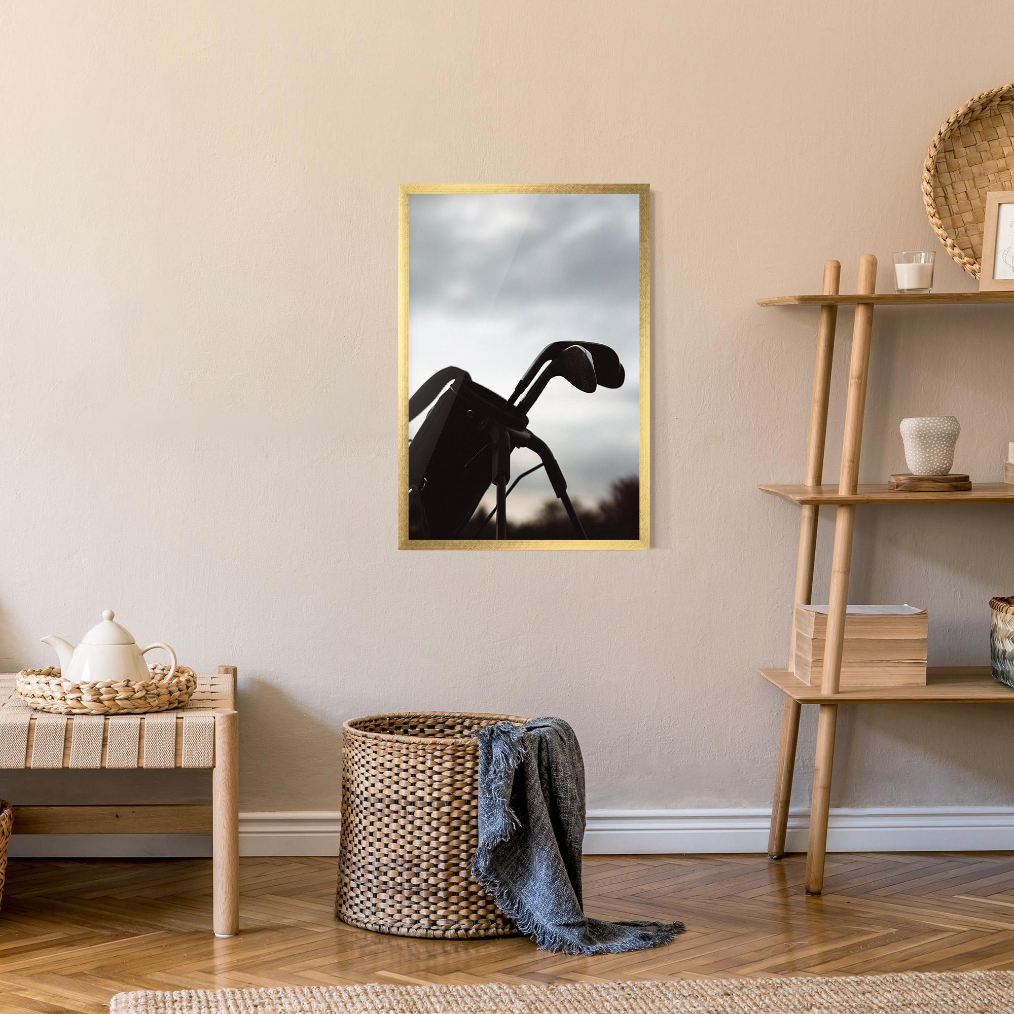 Keretezett Poszter Golf Set Shilouette mockup 9