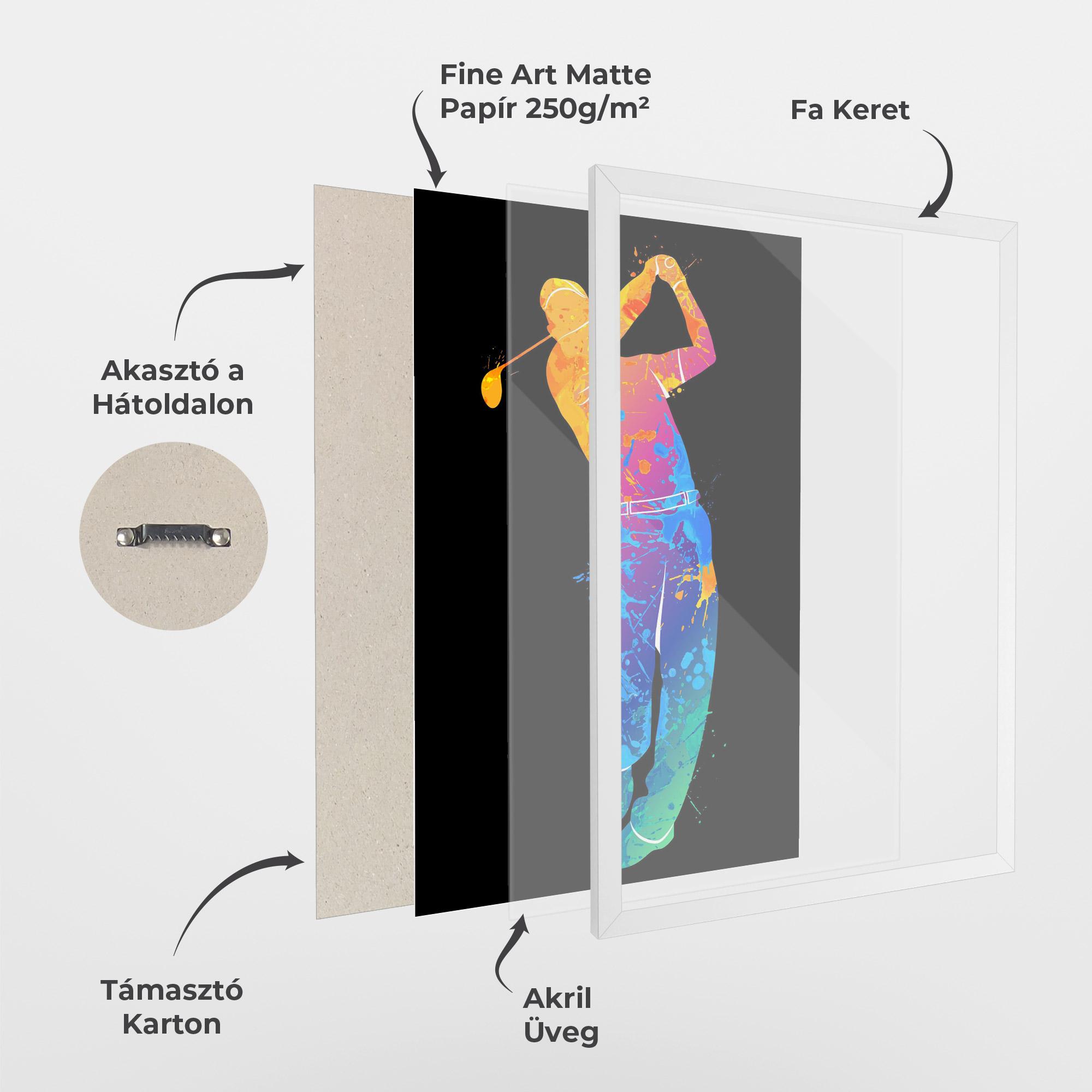 Keretezett Poszter Golf Color Art mockup 1