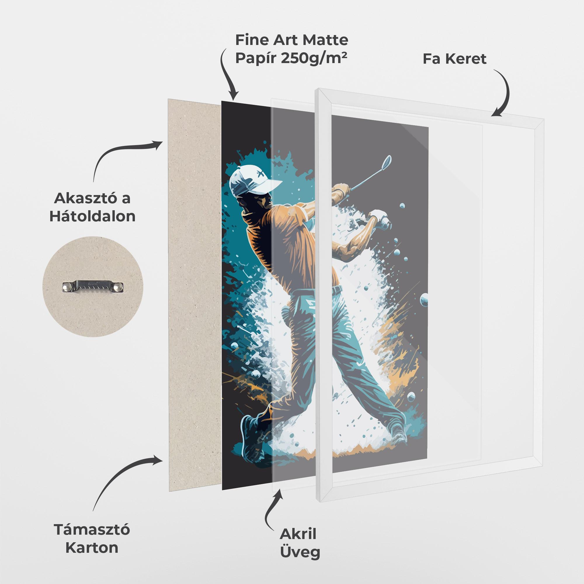 Keretezett Poszter Golf On Grey mockup 1