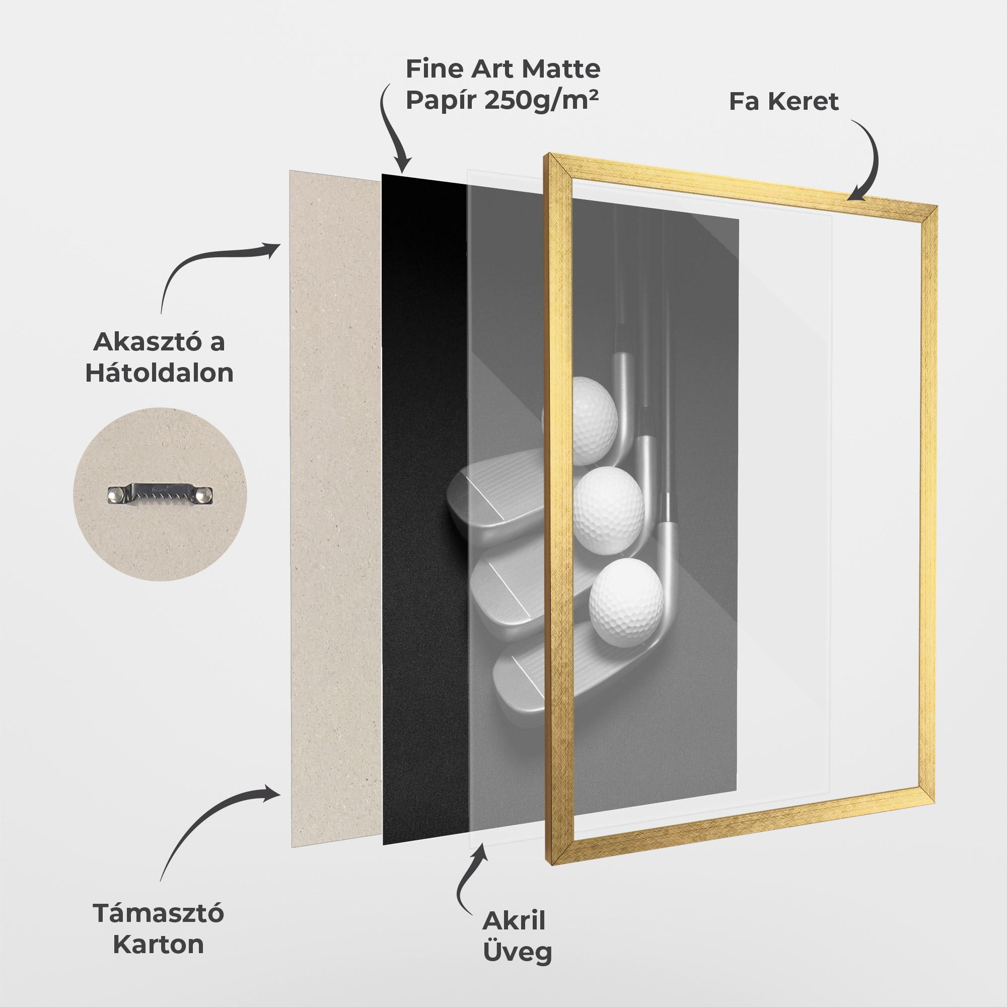 Keretezett Poszter 3 Golf Balls mockup 1