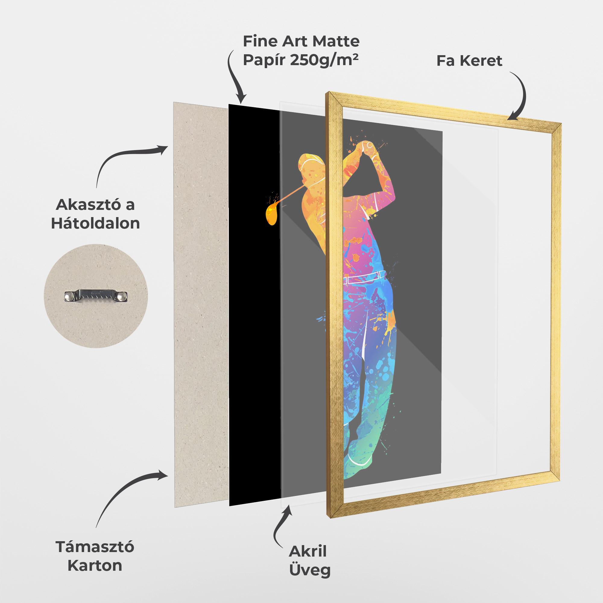 Keretezett Poszter Golf Color Art mockup 1