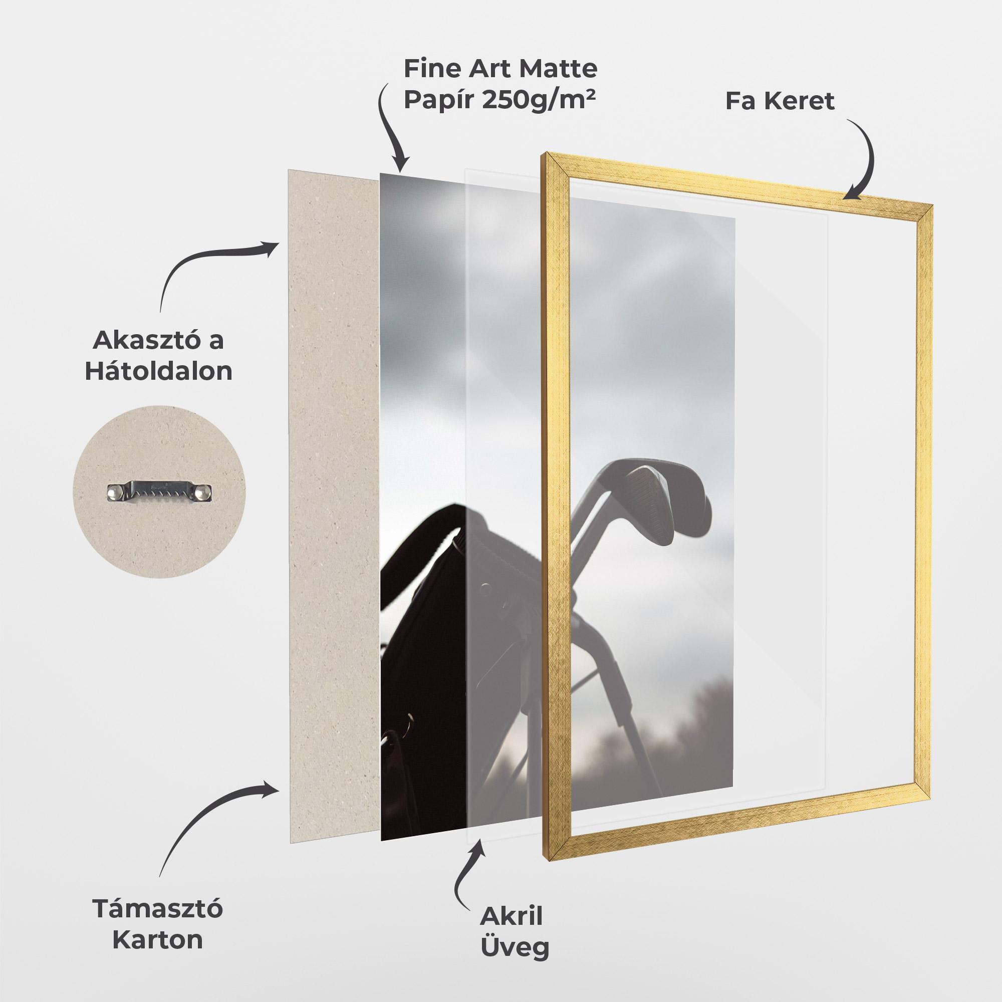 Keretezett Poszter Golf Set Shilouette mockup 1