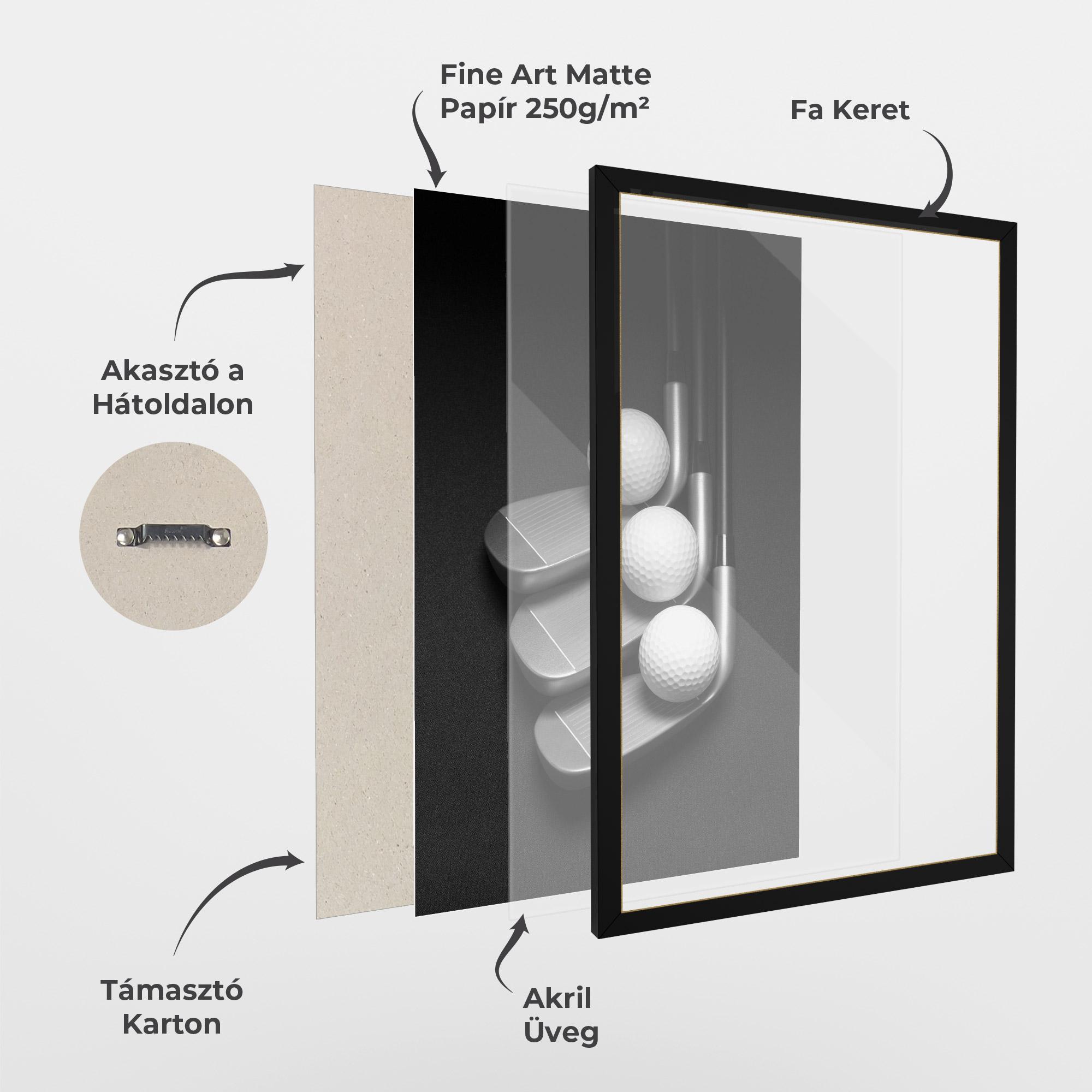 Keretezett Poszter 3 Golf Balls mockup 1