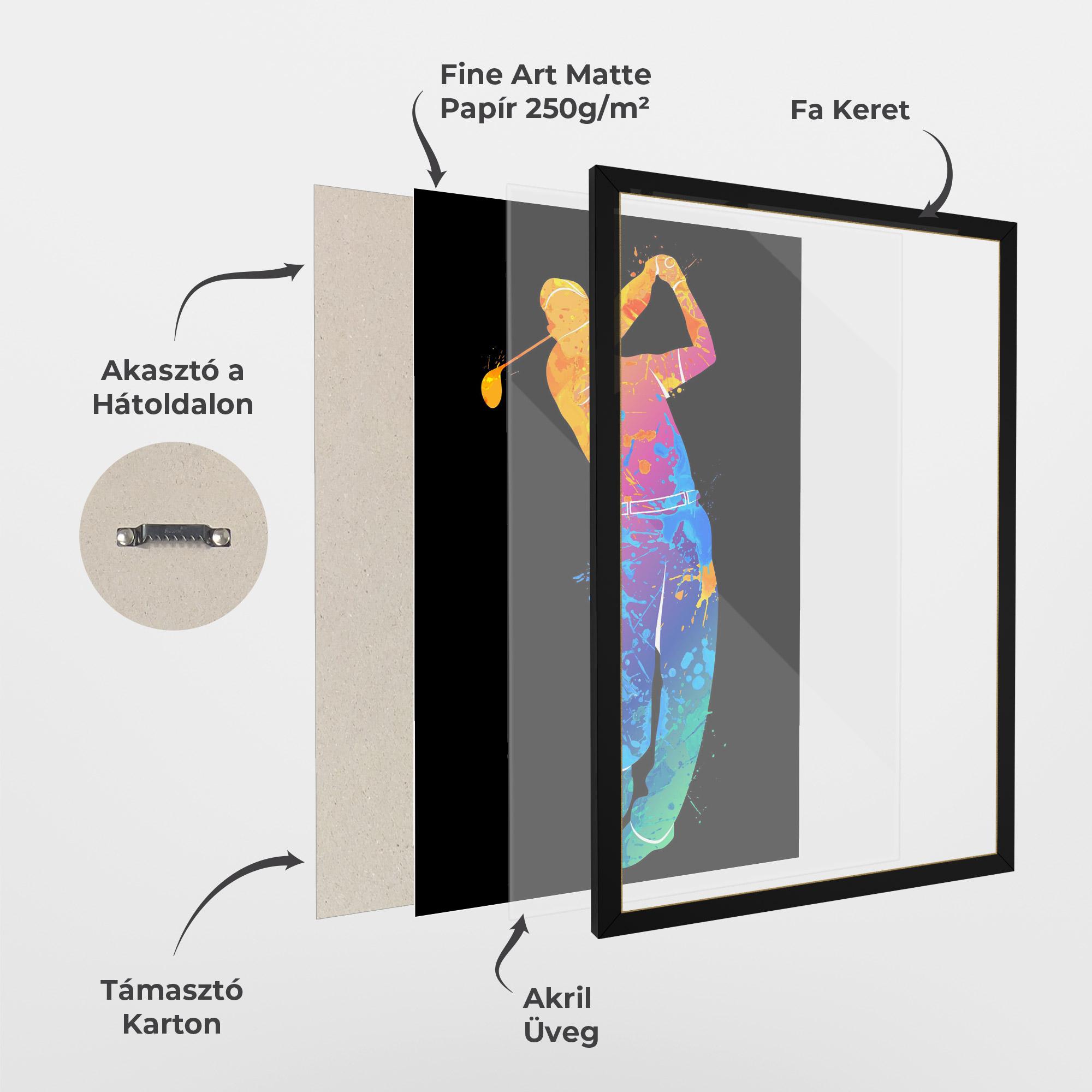 Keretezett Poszter Golf Color Art mockup 1