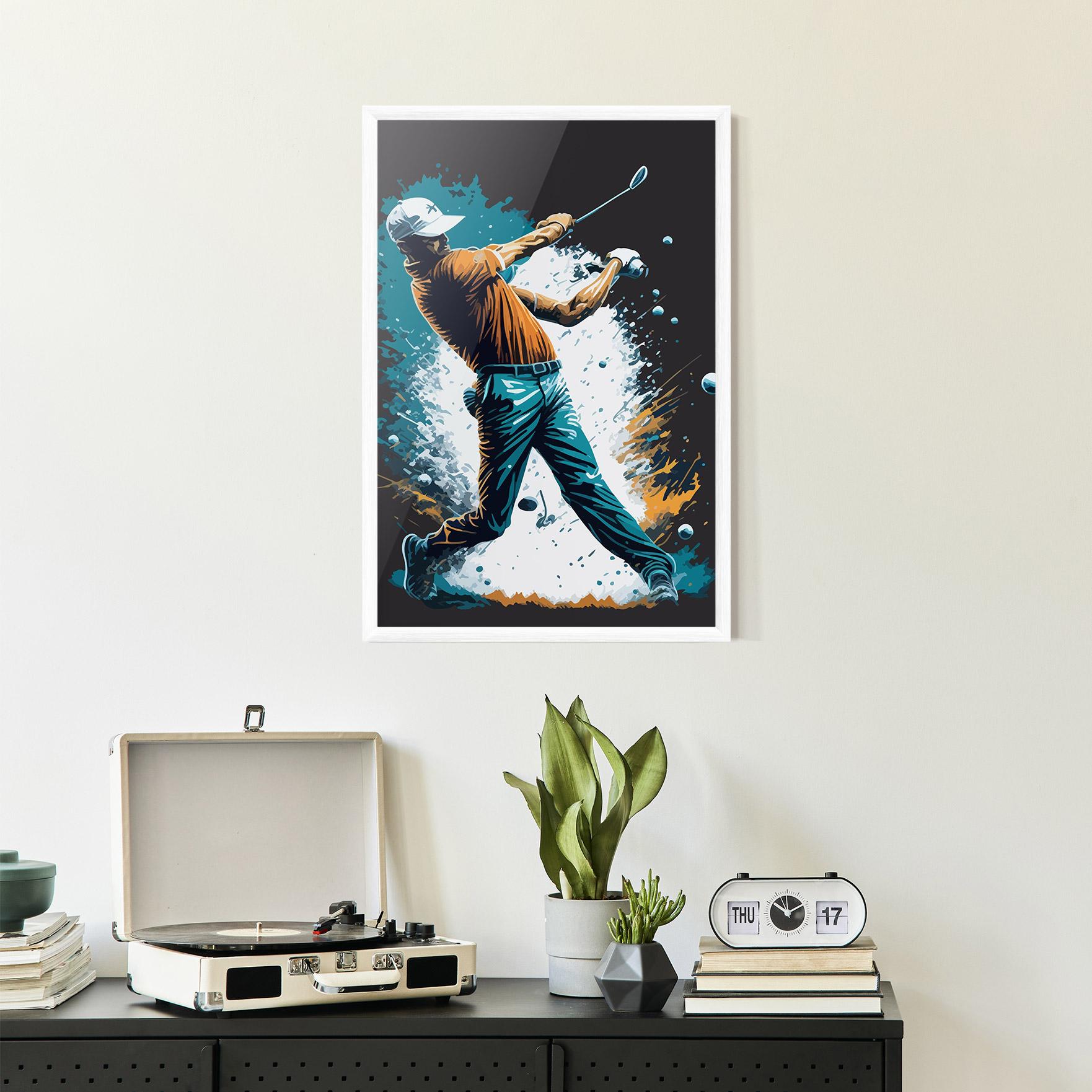 Keretezett Poszter Golf On Grey mockup 2