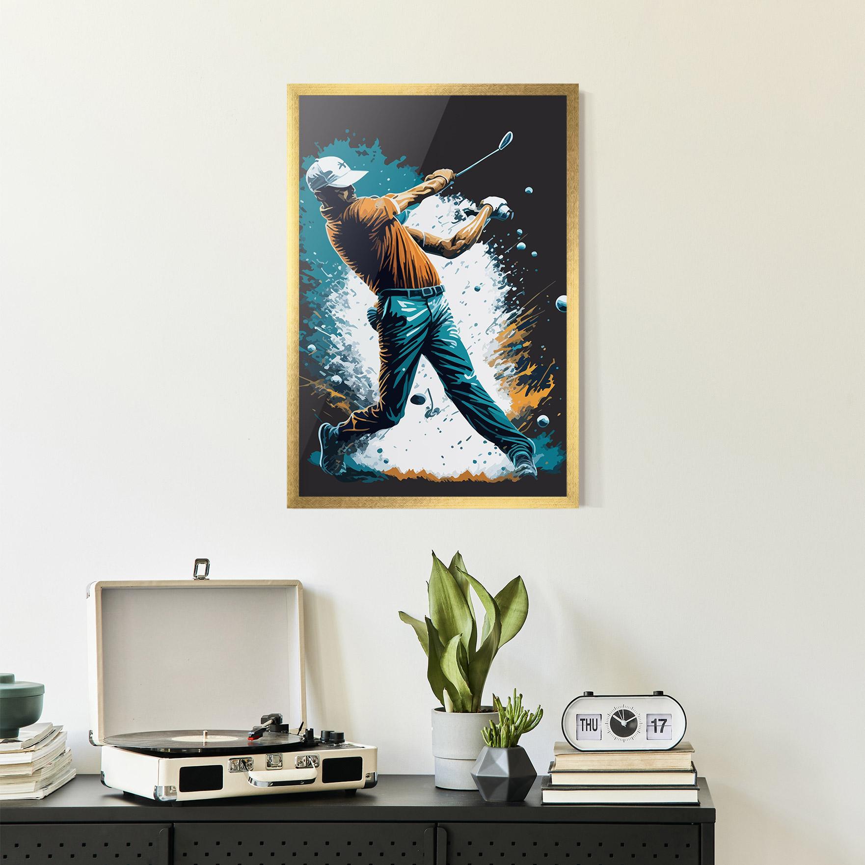 Keretezett Poszter Golf On Grey mockup 2