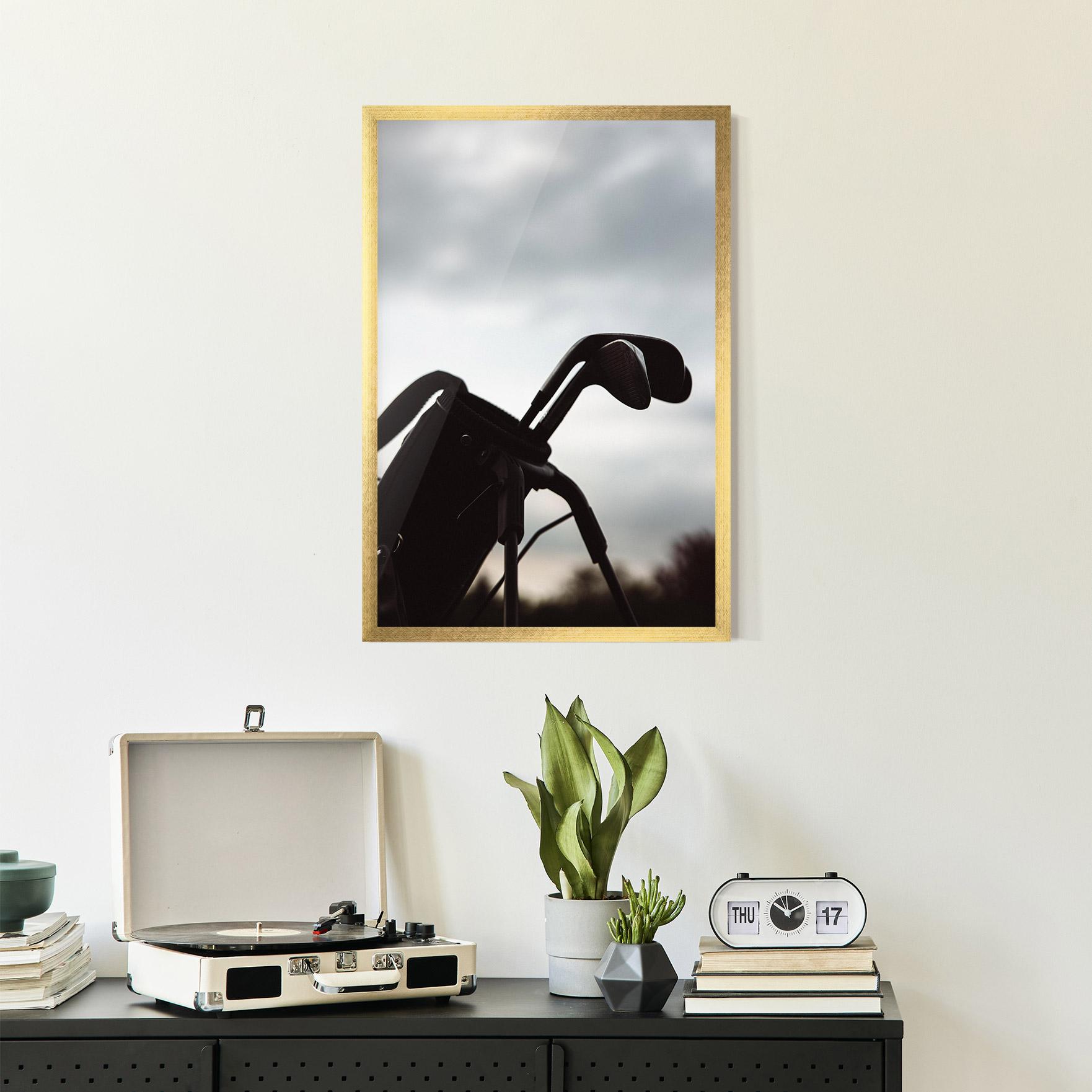 Keretezett Poszter Golf Set Shilouette mockup 2