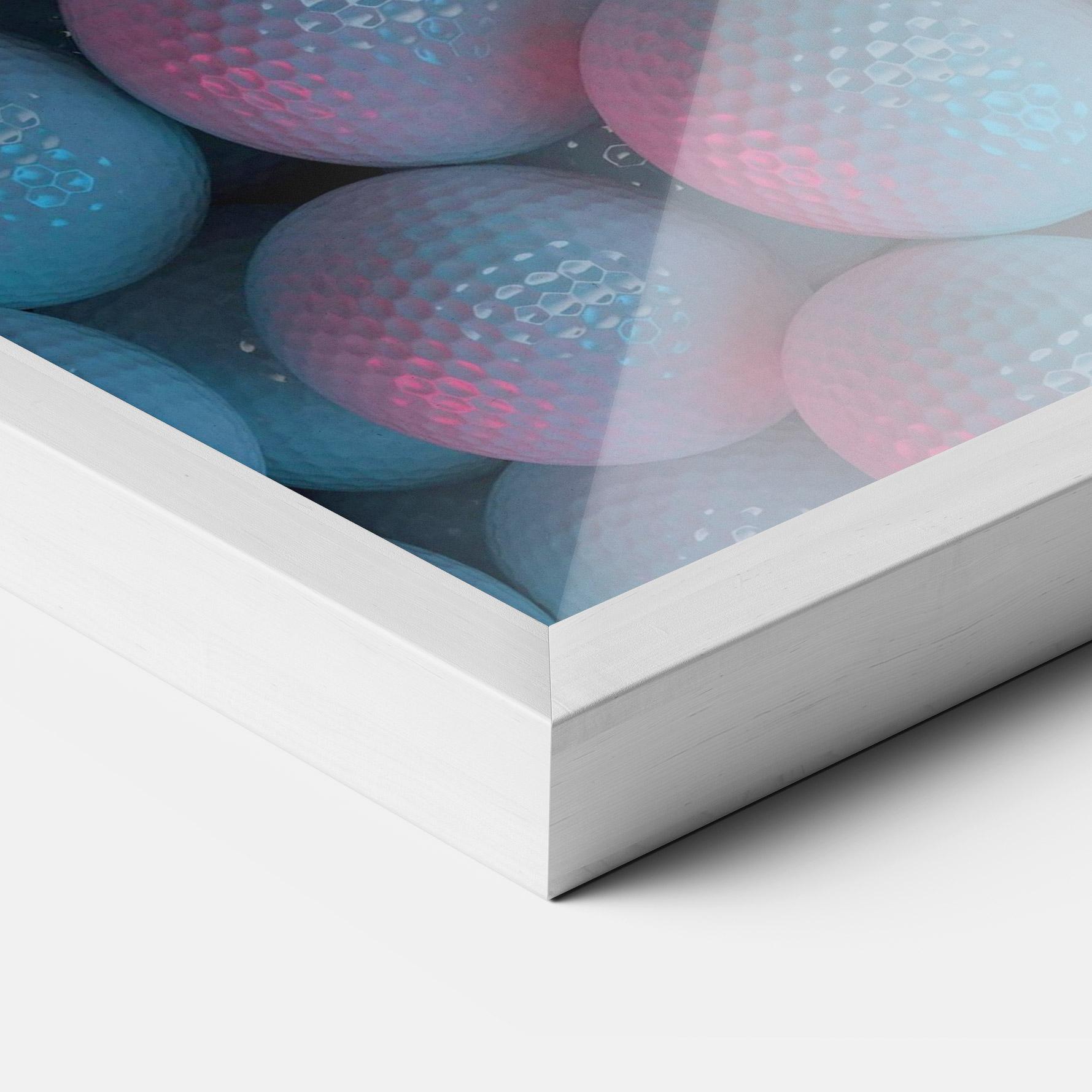 Keretezett Poszter Blue Light Golf Ball mockup 3